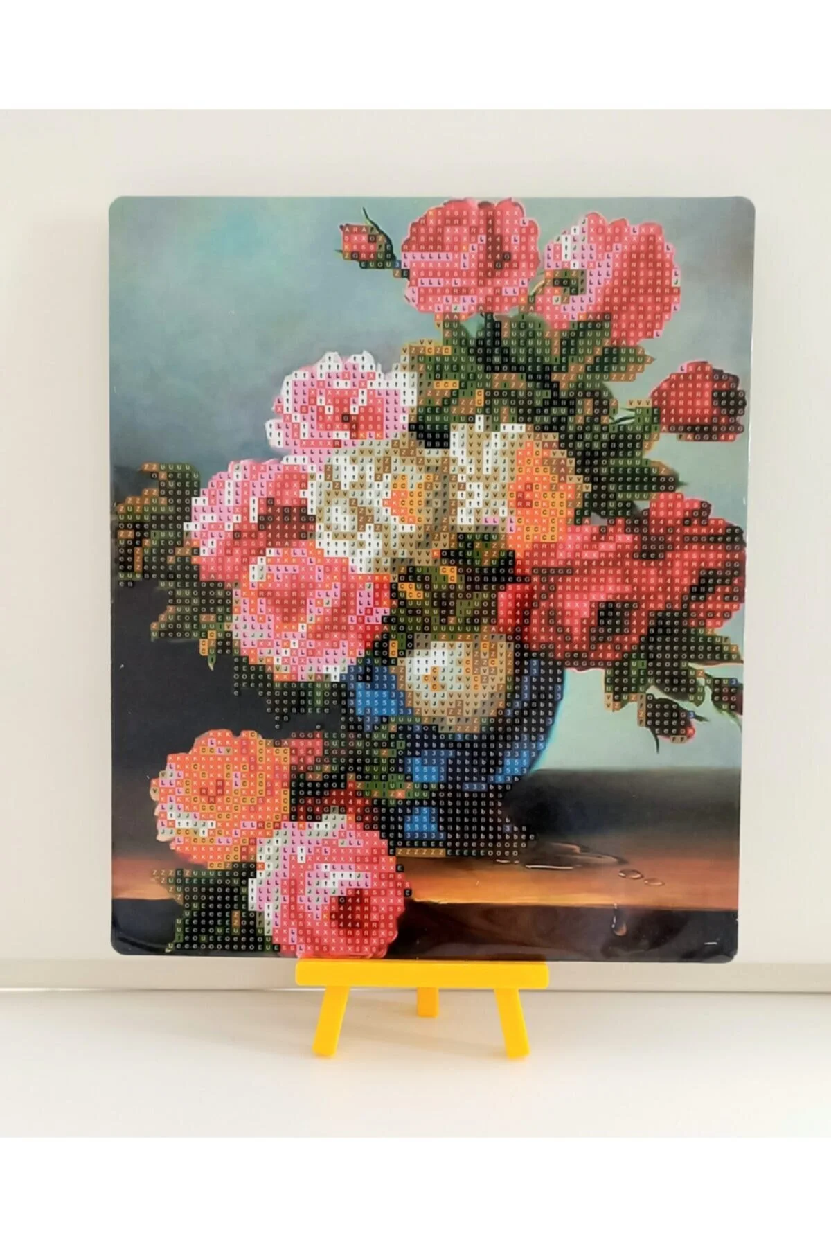 پازل نقاشی تخته ملیله الماس موزاییک سنگ مهره دار عکس 21X25 مدل رز از ترکیه MENTAŞ