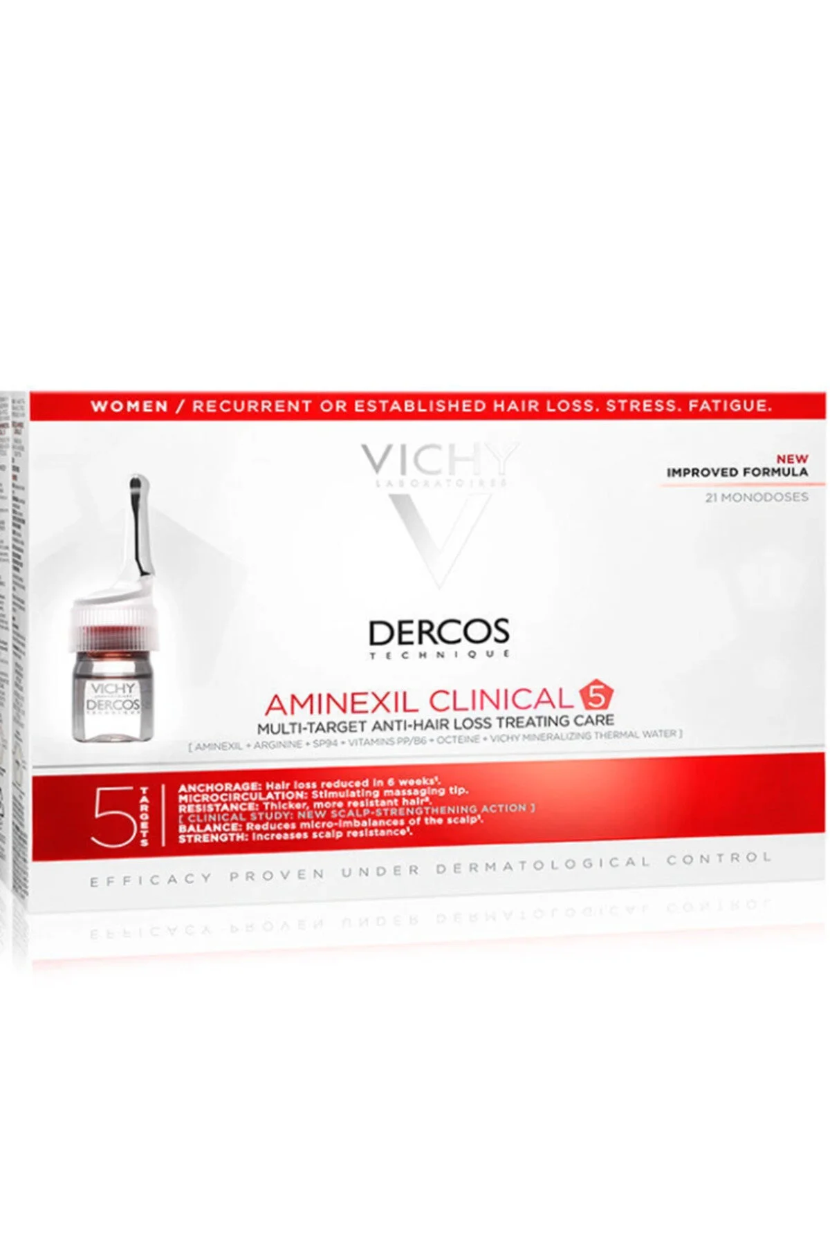 سرم و روغن مو DERCOS AMINEXIL بالینی 5 21X6ML برای زنانه ویشی Vichy