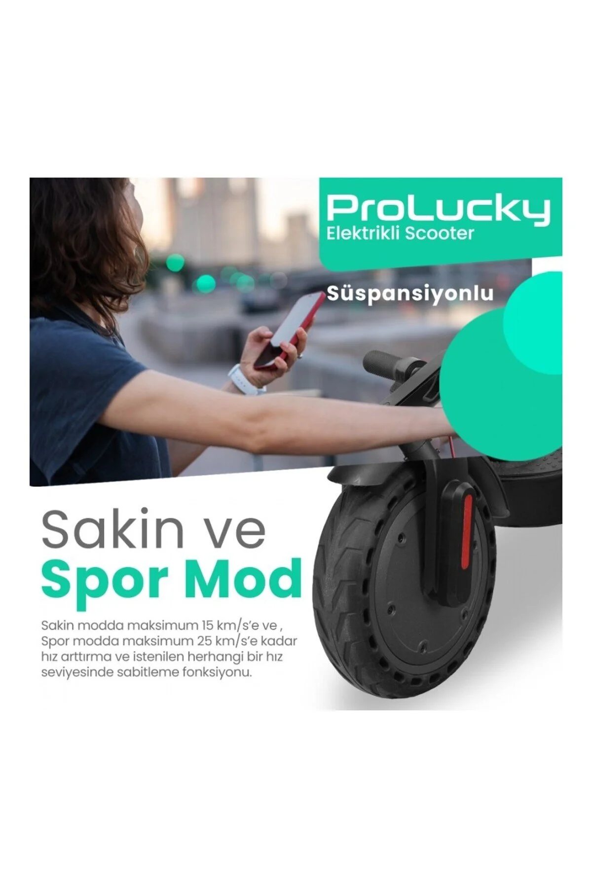 اسکوتر برقی 5. سیستم تعلیق جلو و عقب نسل 500W ProLucky