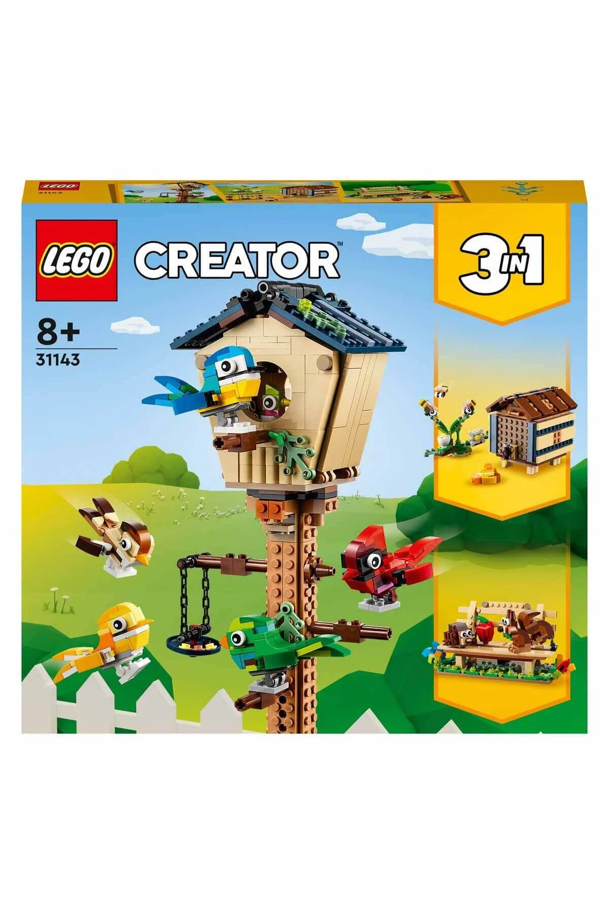 لگو خالق 3 پرنده خانه 31143 8 سال بزرگتر برای کودکان جوجه تیغی سنجاب اورجینال LEGO