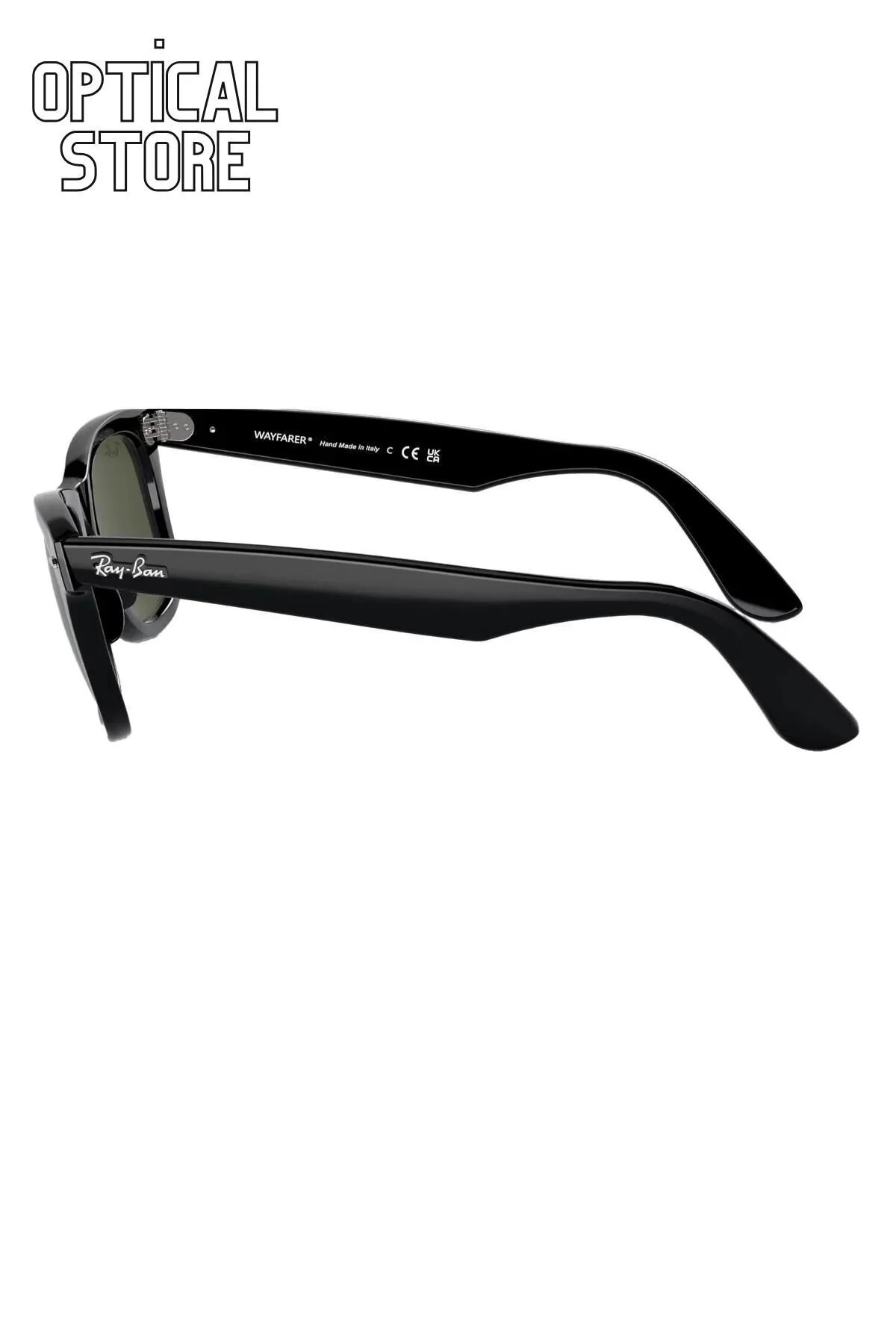 عینک آفتابی UNISEX RB 2140 901 50 22 WAYFARER BLACK ACETATE FRAME GREEN GLASS ری بن اورجینال Ray-Ban