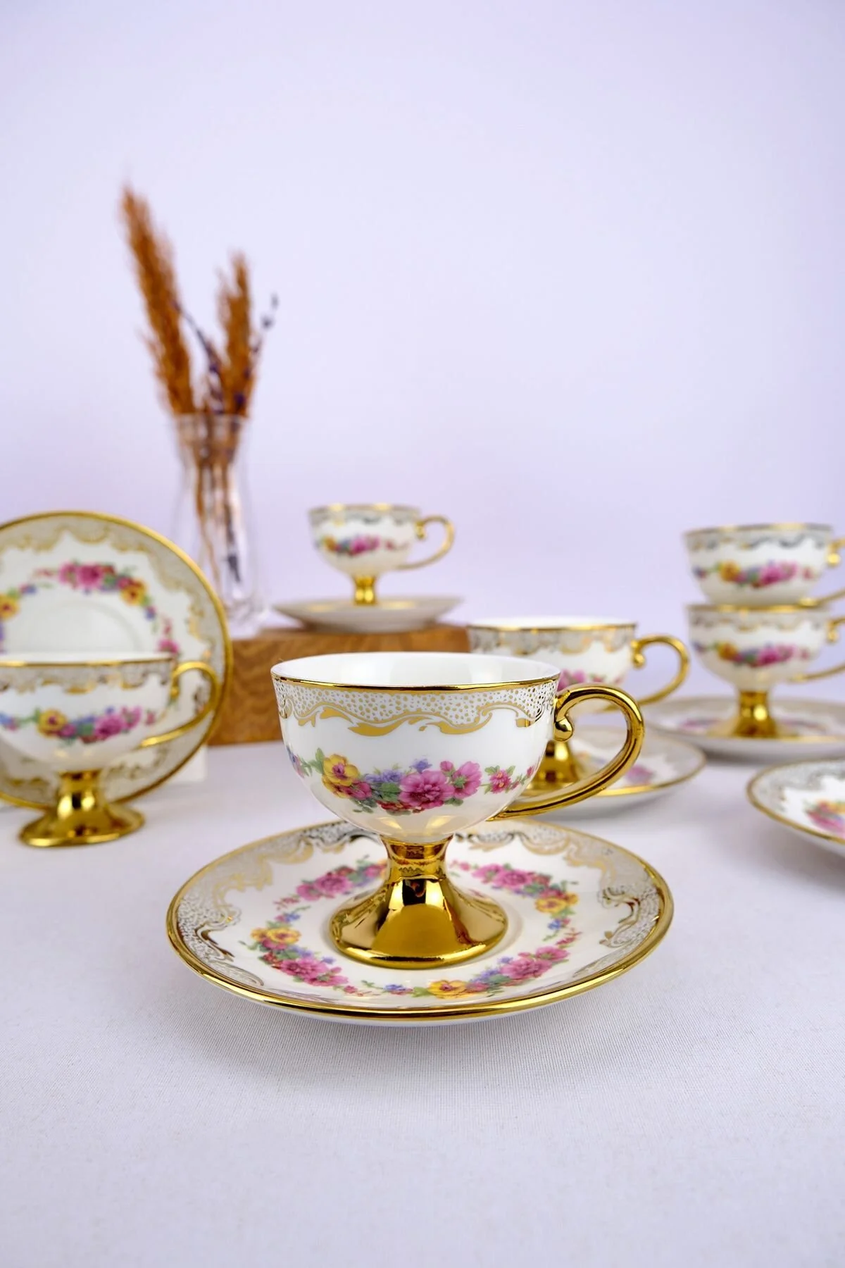 فنجان قهوه DREW PORCELAIN 6 PATTER FLOWER LIFFEED CUP 90 CC Kosova