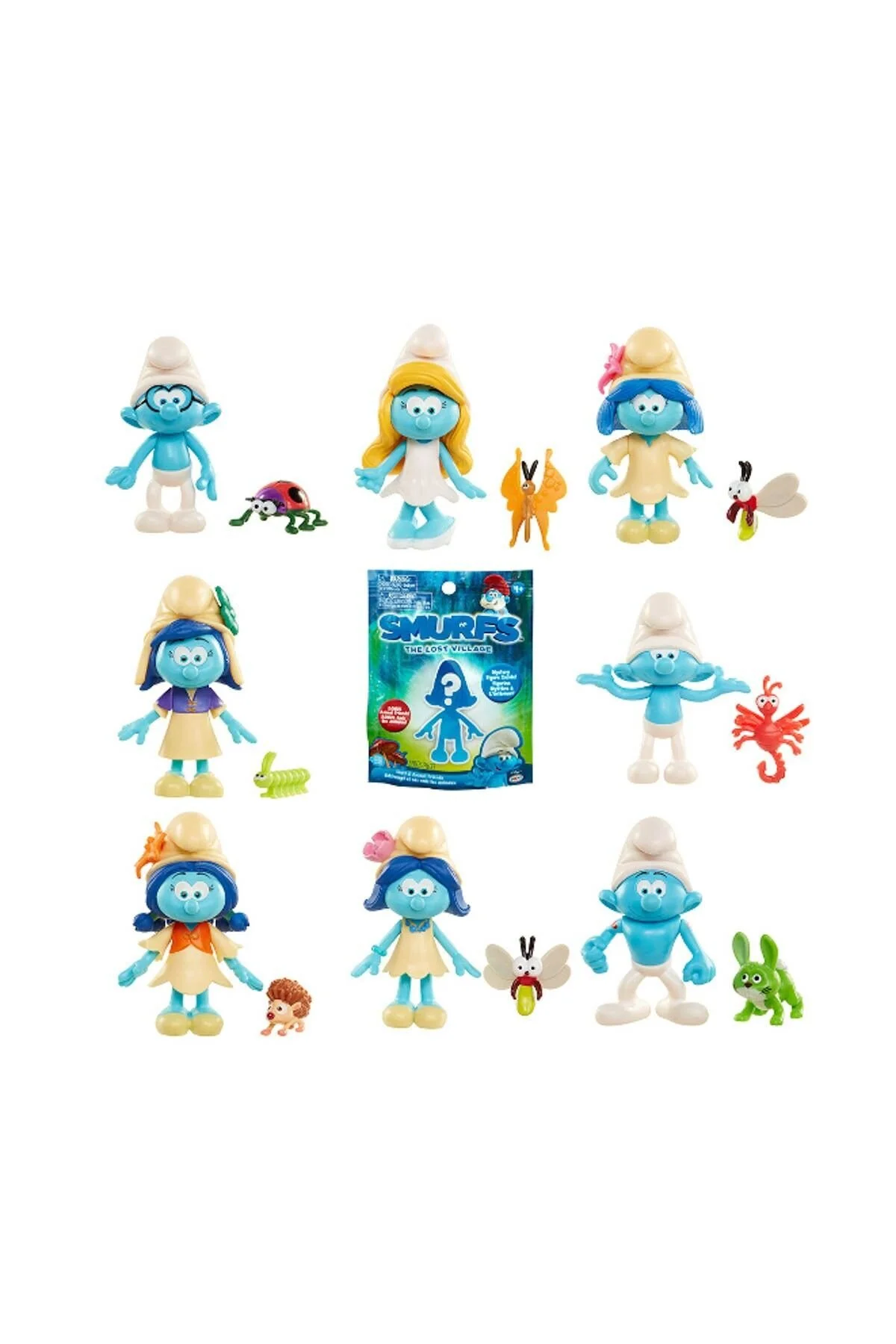 اسباب بازی های فیگور دیگر مردانه و زنانه SMURFS بسته بندی شکل غافلگیرکننده دهکده را از دست داد ŞİRİNLER