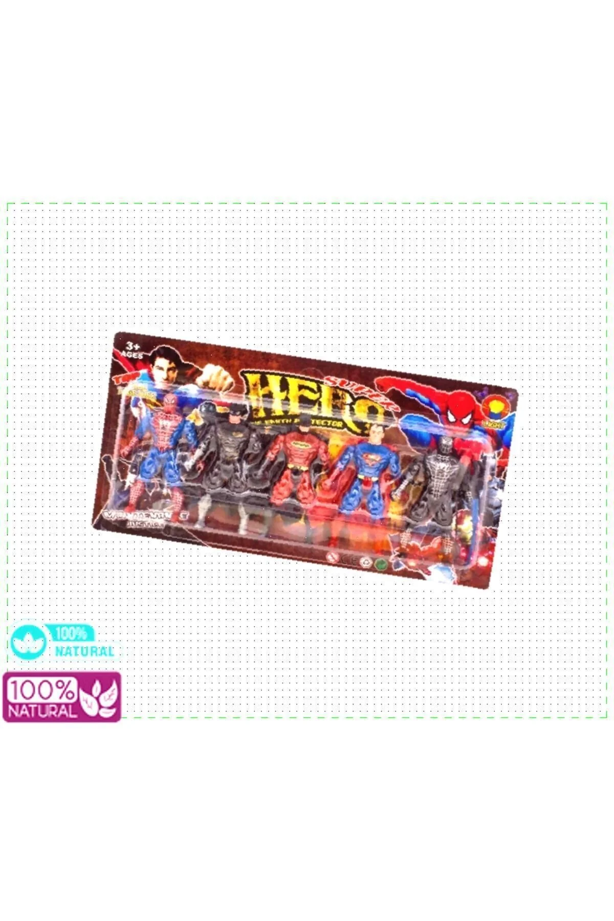 اسباب بازی های فیگور دیگر آموزشی مردانه 5 PECE LIGHTED SUPER HEROES FIGURE SPIDERMAN SUPERMAN BATMAN ZORO VENOM OMZ