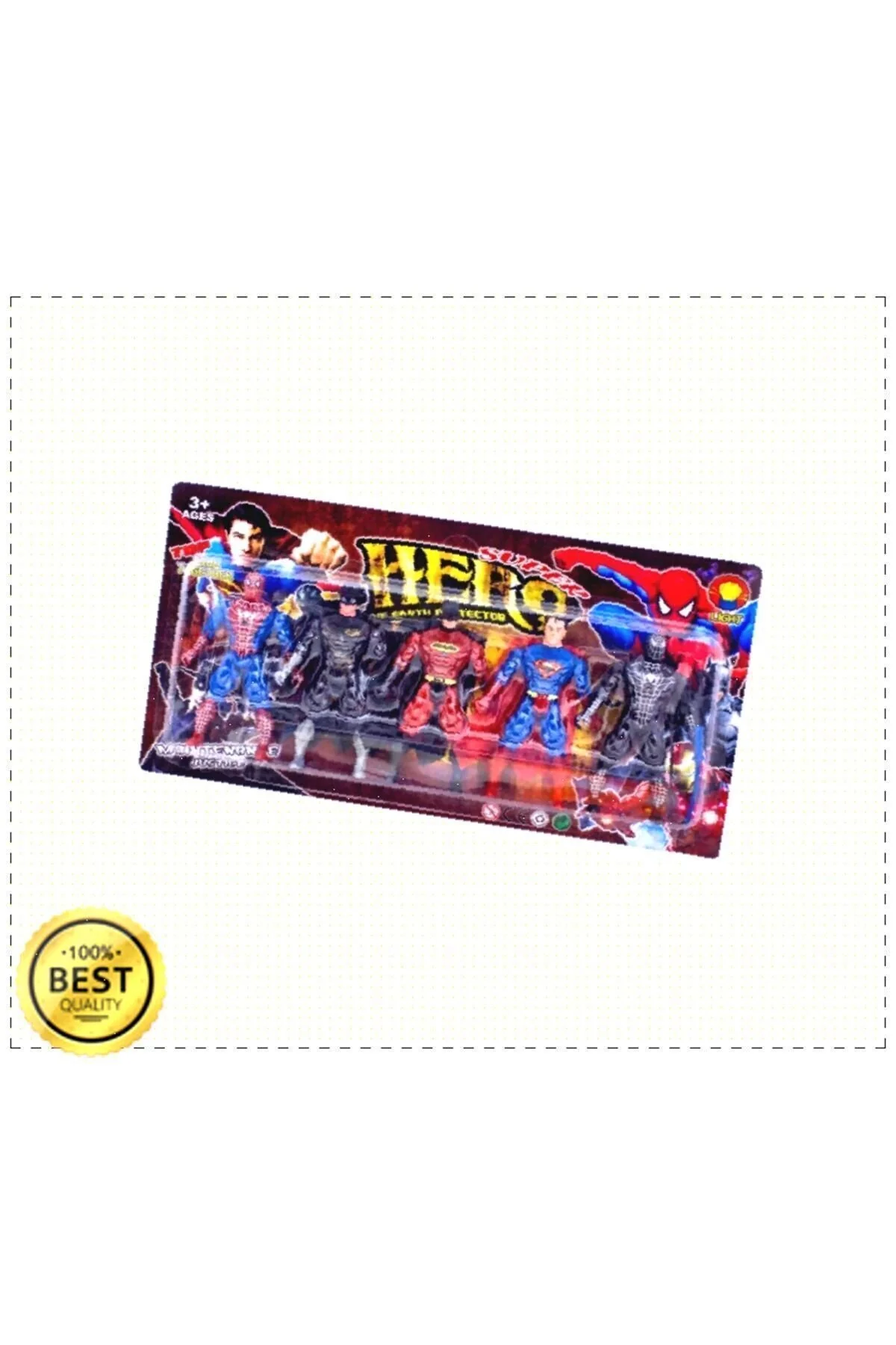 اسباب بازی های فیگور دیگر آموزشی مردانه 5 PECE LIGHTED SUPER HEROES FIGURE SPIDERMAN SUPERMAN BATMAN ZORO VENOM OMZ