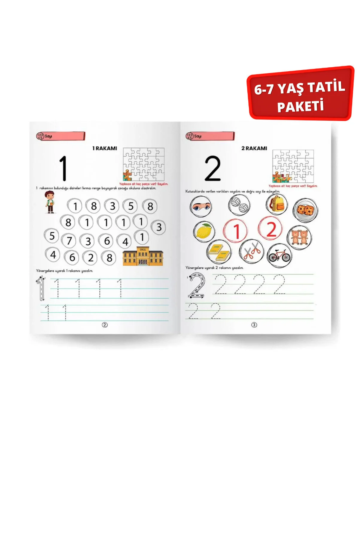کتاب های فعالیت و آموزشی بسته بندی مزیت تعطیلات 6 7 سنی Çocuk Akademi