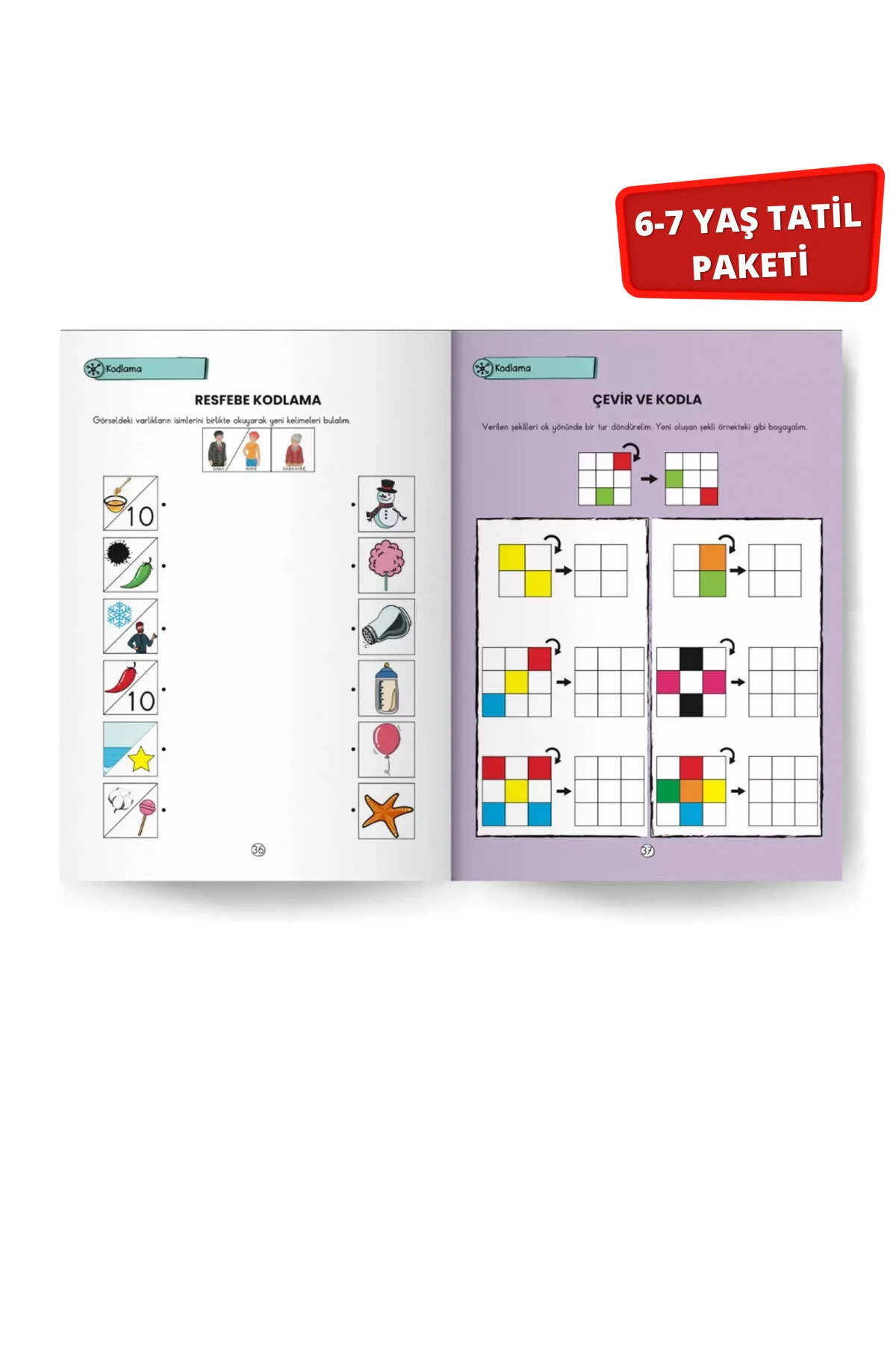کتاب های فعالیت و آموزشی بسته بندی مزیت تعطیلات 6 7 سنی Çocuk Akademi