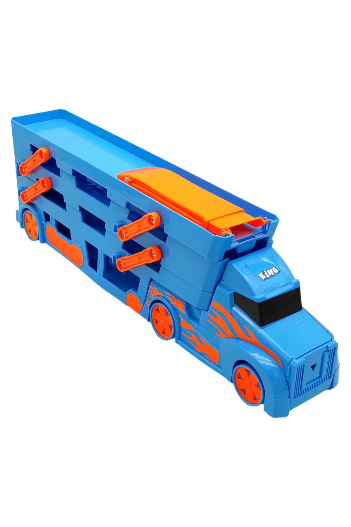 ماشین اسباب بازی کامیون حمل و نقل با مسیر مسابقه آبی 1033 بدون King Toys