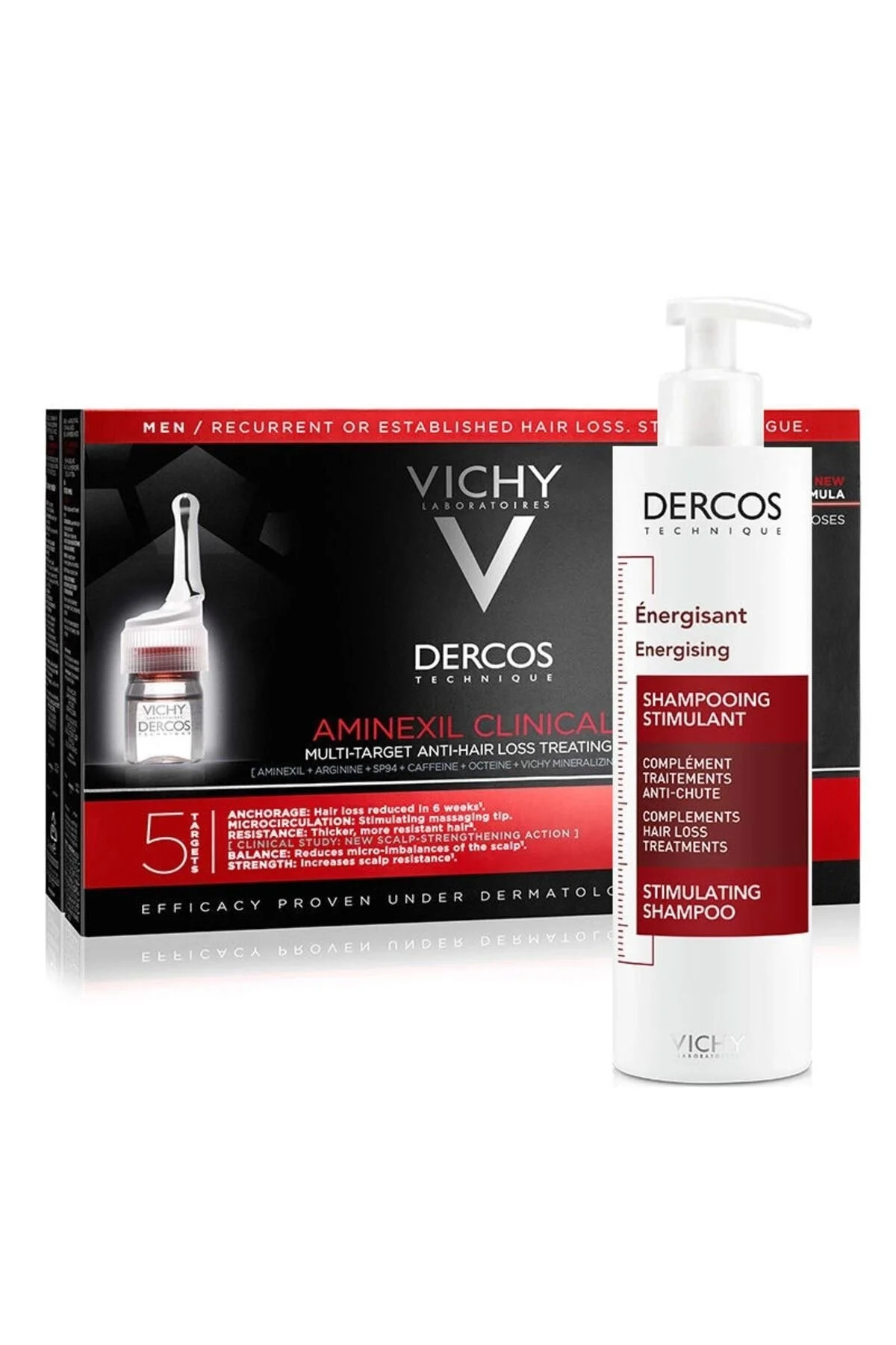 ست مراقبت مو مجموعه از موهای مردانه DERCOS ویشی Vichy