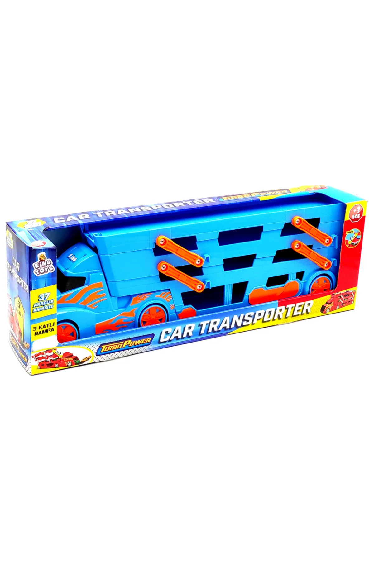 ماشین اسباب بازی کامیون حمل و نقل با مسیر مسابقه آبی 1033 بدون King Toys