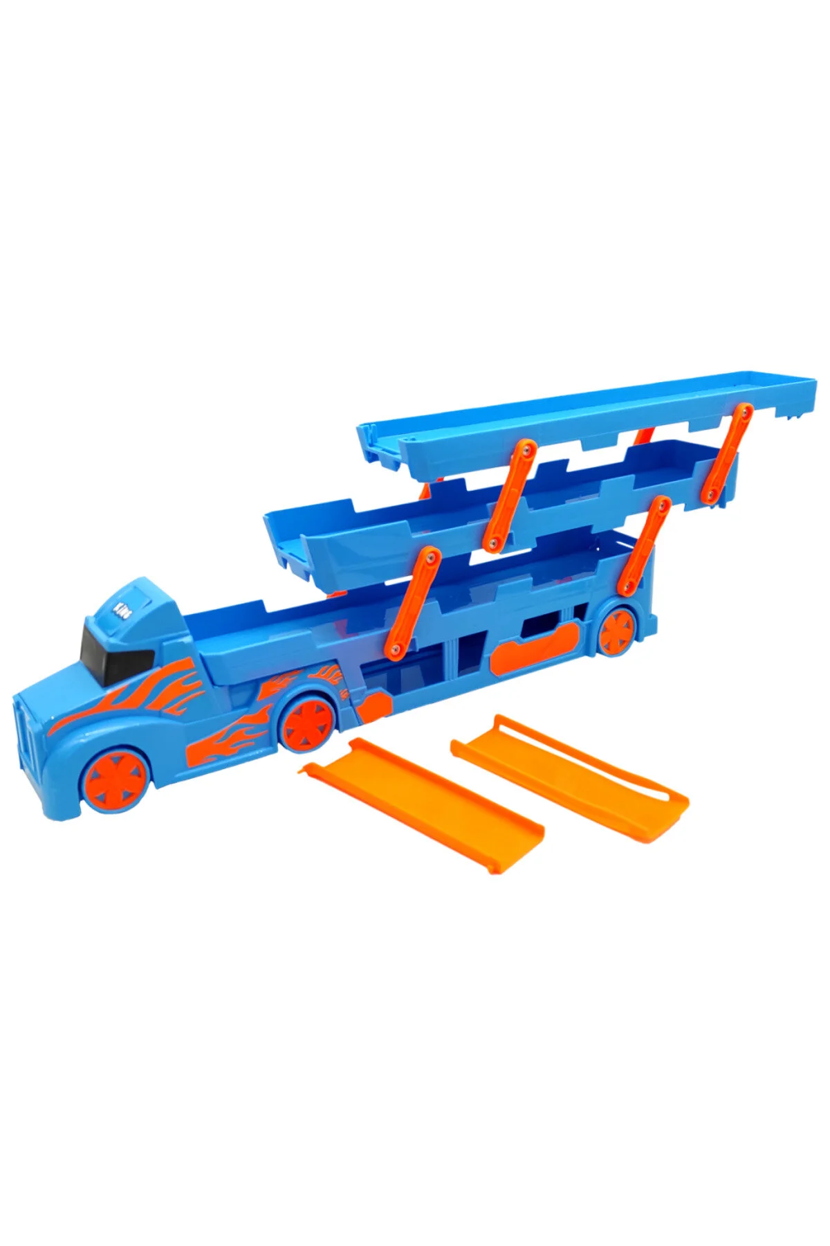 ماشین اسباب بازی کامیون حمل و نقل با مسیر مسابقه آبی 1033 بدون King Toys