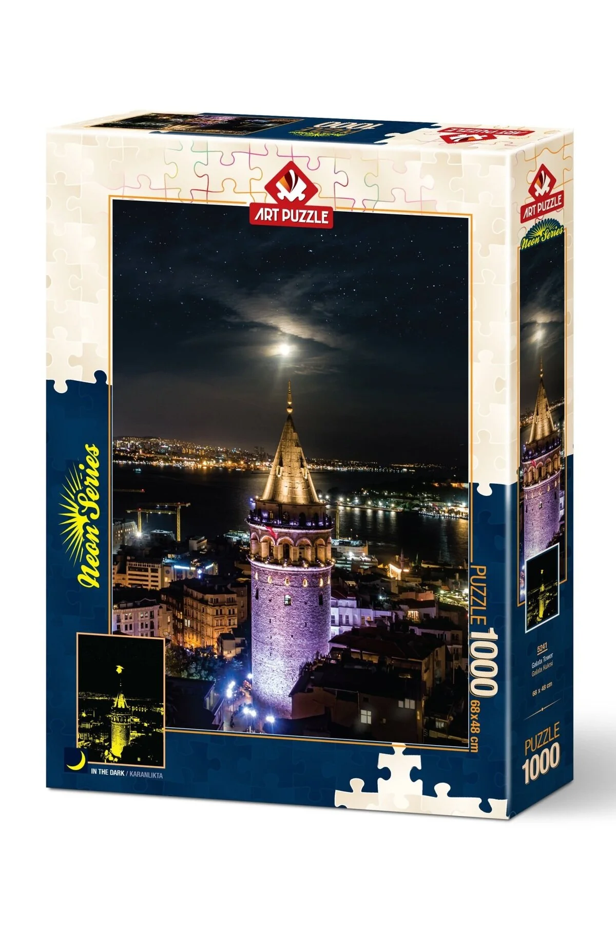 پازل نئون 1000 تکه برج گالاتا 68X48 سانتی متر از ترکیه şazenur