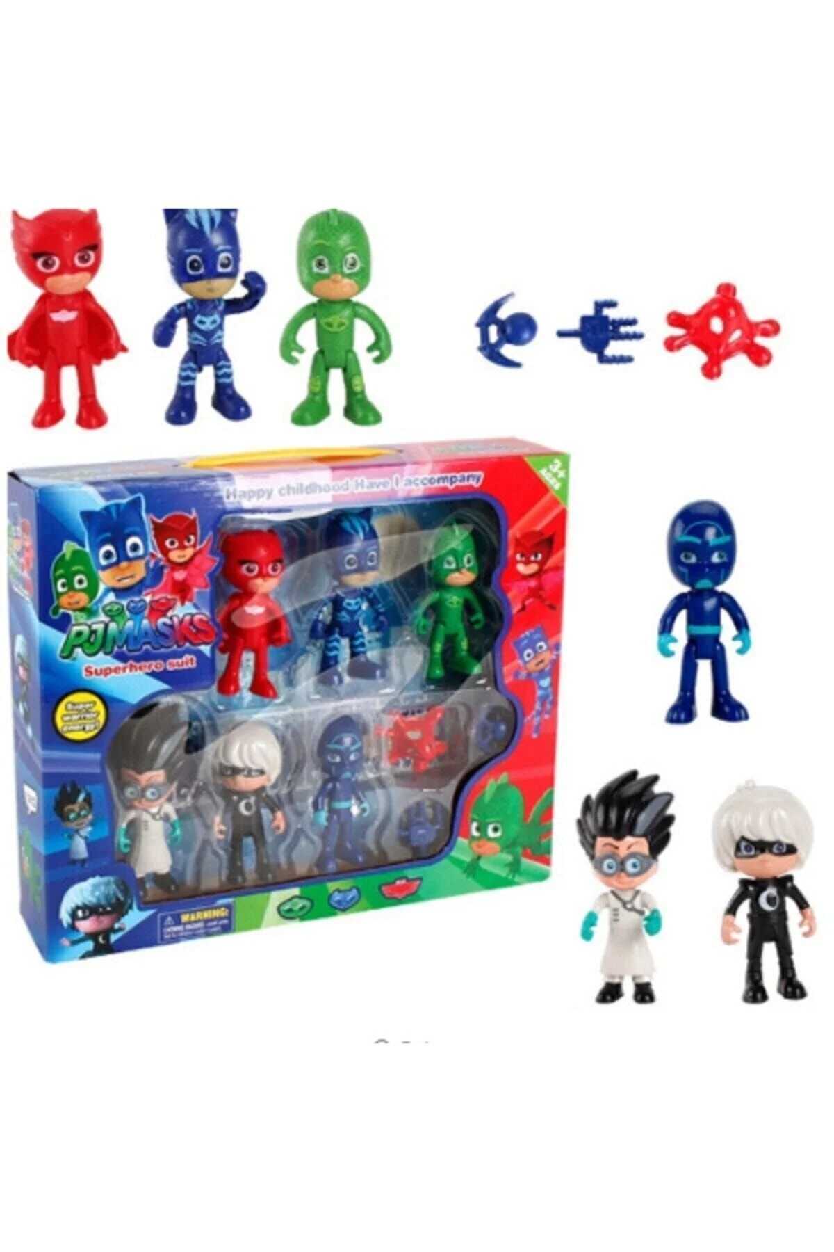 اسباب بازی های فیگور دیگر PIJAMASKELILER 6 PIECES OWLETTE CATBOY GEKKO MOONGRIL ROMEO FIGUR TOY Genel Markalar