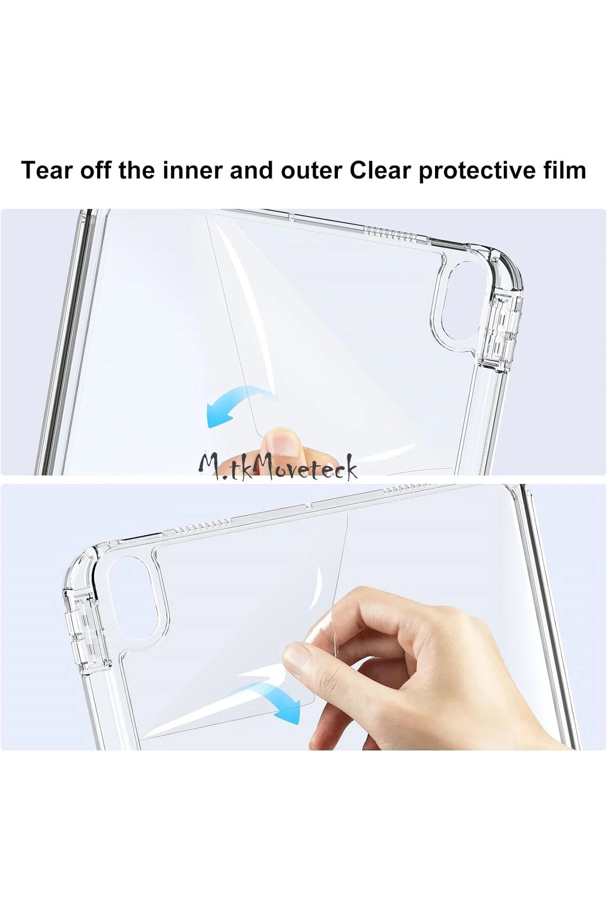 کاور تبلت IPAD AIR 4 5 6 نسل 11 M2 M3 محفظه شارژ قلم مغناطیسی حالت خواب هوشمند شفاف m.tk moveteck