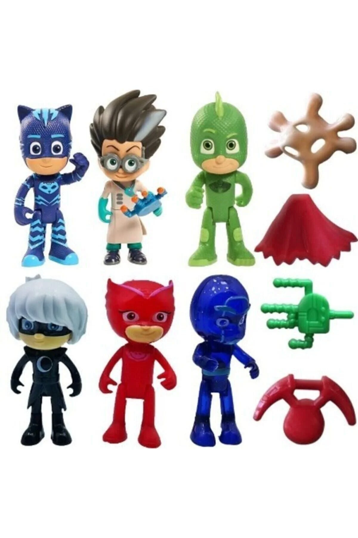 اسباب بازی های فیگور دیگر PIJAMASKELILER 6 PIECES OWLETTE CATBOY GEKKO MOONGRIL ROMEO FIGUR TOY Genel Markalar