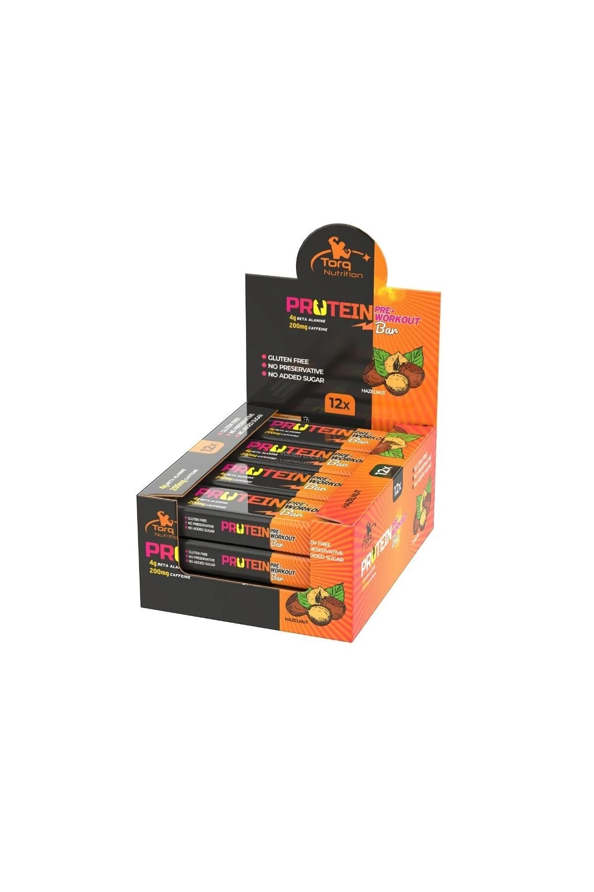 پروتئین بار فندق قبل از تمرین 50 گرم در 12 عدد اورجینال Torq Nutrition