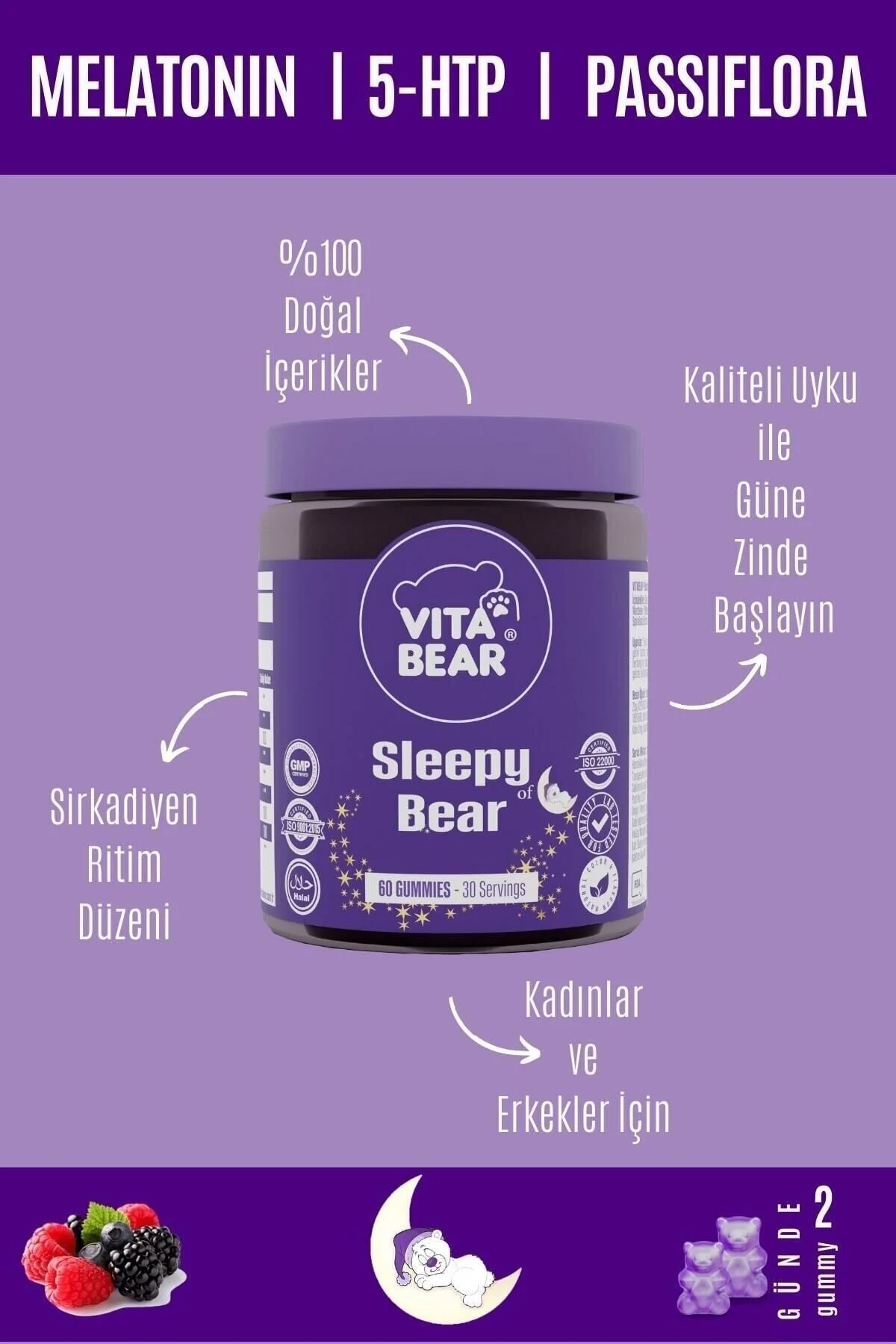 ویتامین تنظیم کننده خواب خرس 60 قطعه Vita Bear