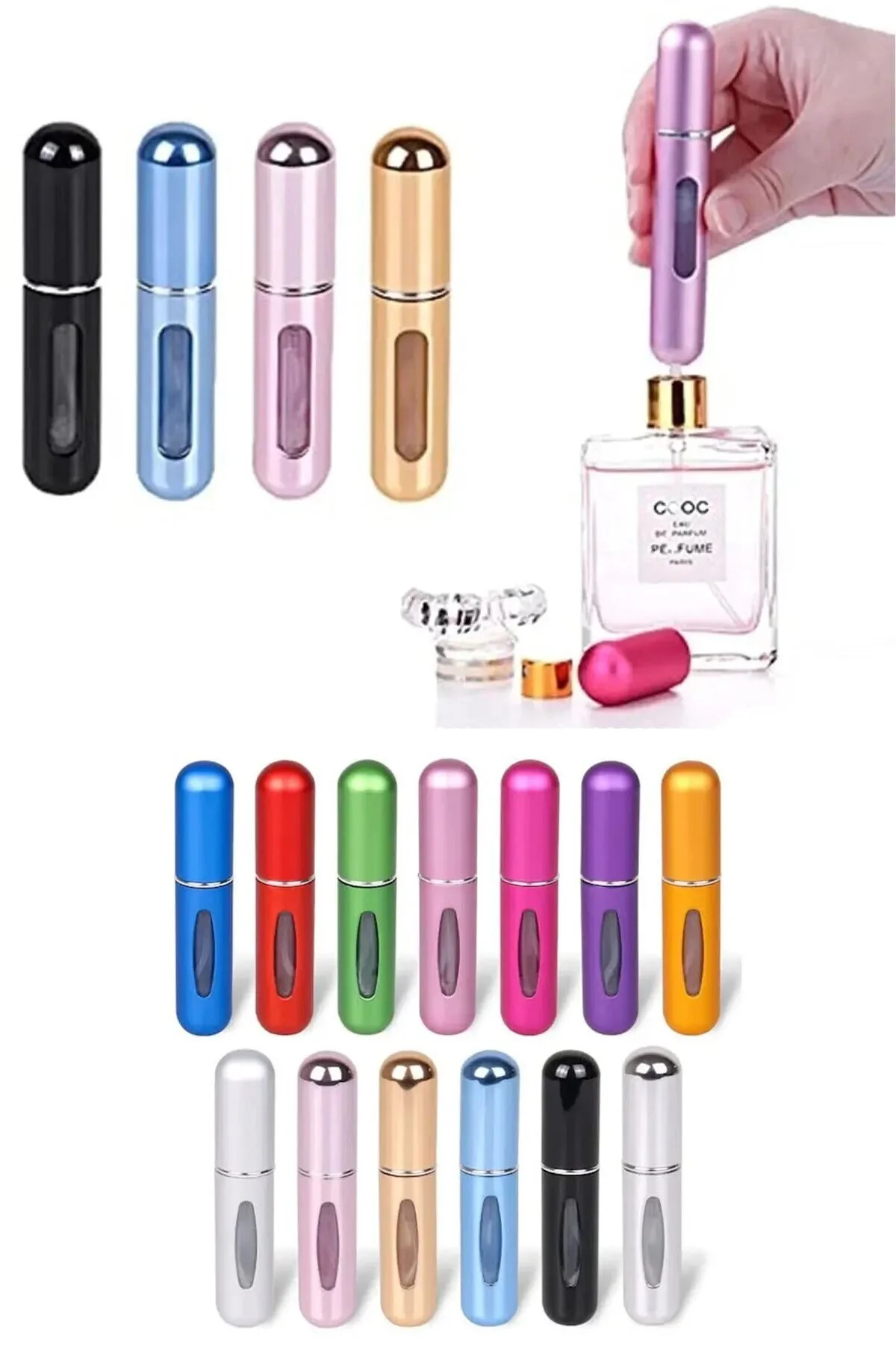 اسپری نگهداری عمومی با بطری عطر مینی قابل حمل و لوکس 5 میلی‌لیتر