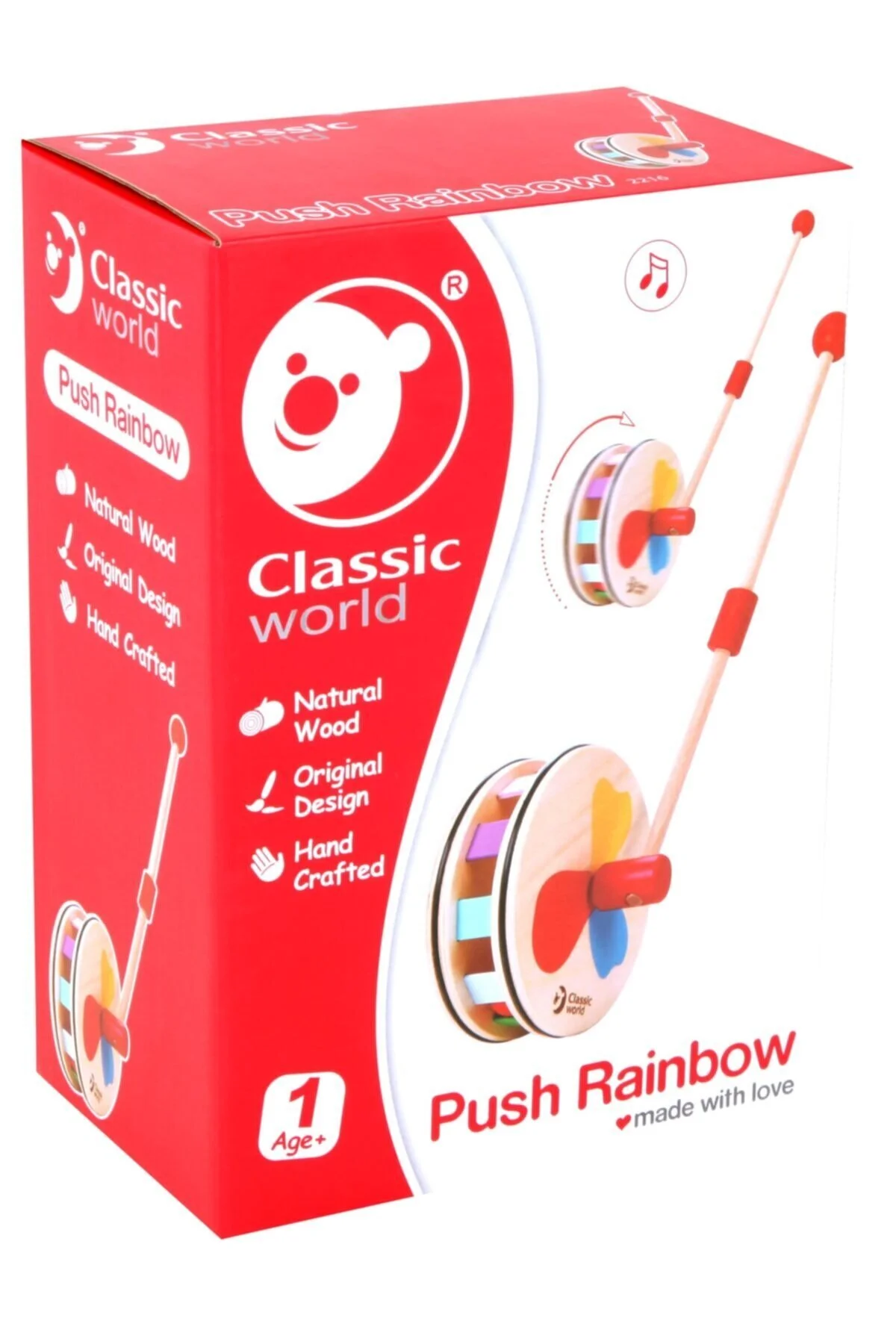 اسباب بازی های نوزاد و فعالیتی چرخ رنگین کمان چوبی اورجینال Classic World