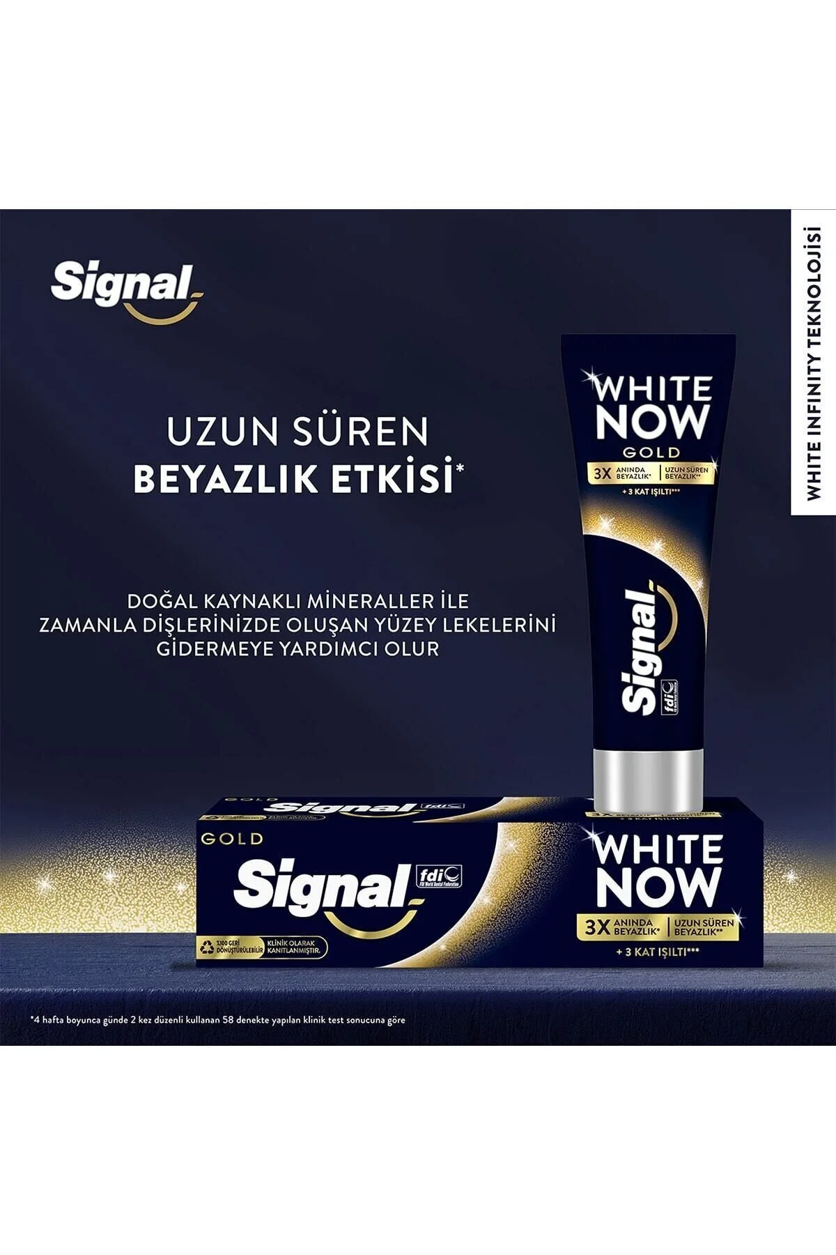 خمیر دندان سفیدکننده سیگنال مدل White Now Gold حجم 75 میلی لیتر Signal