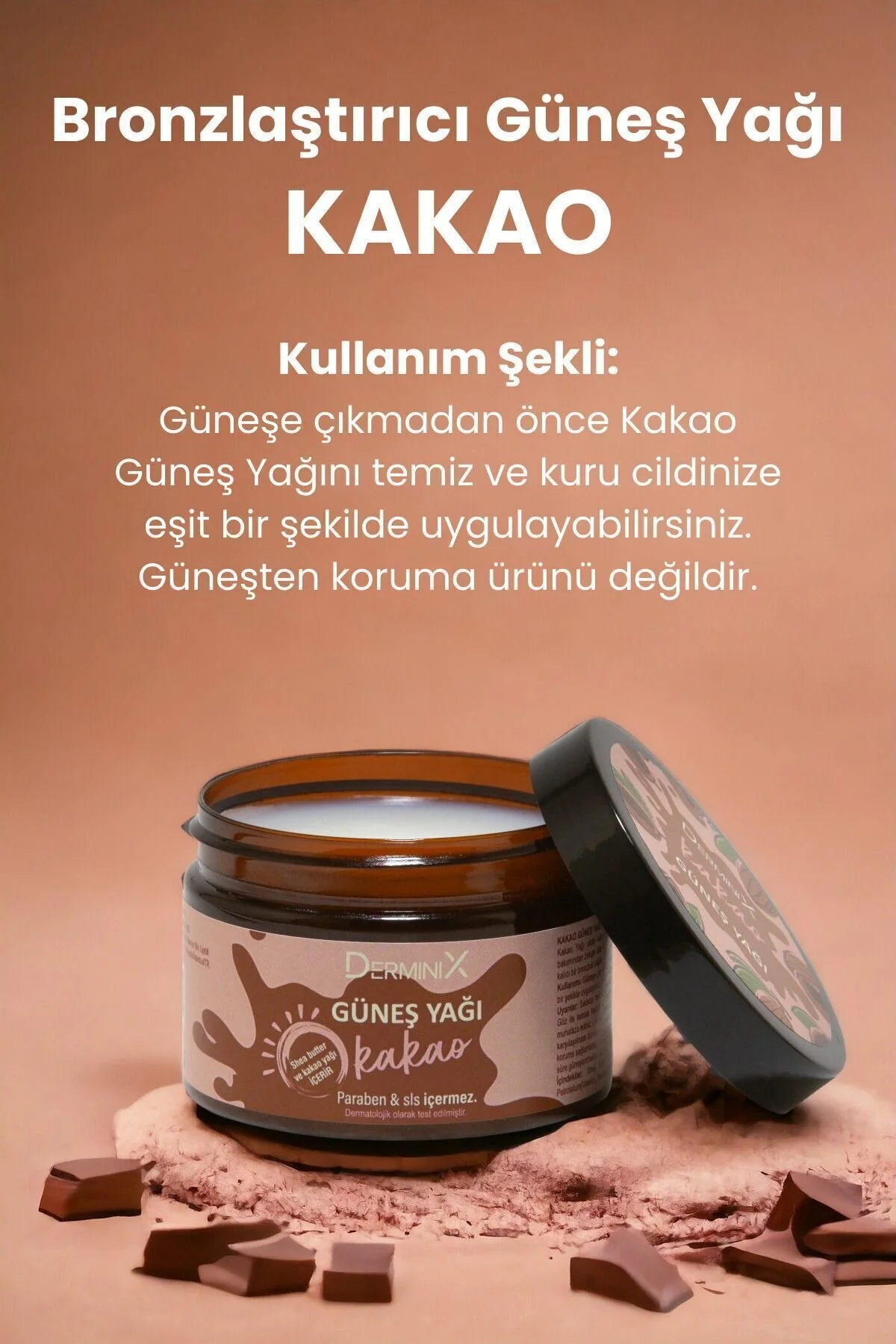 Derminix روغن آفتابی برنزه کاکائو