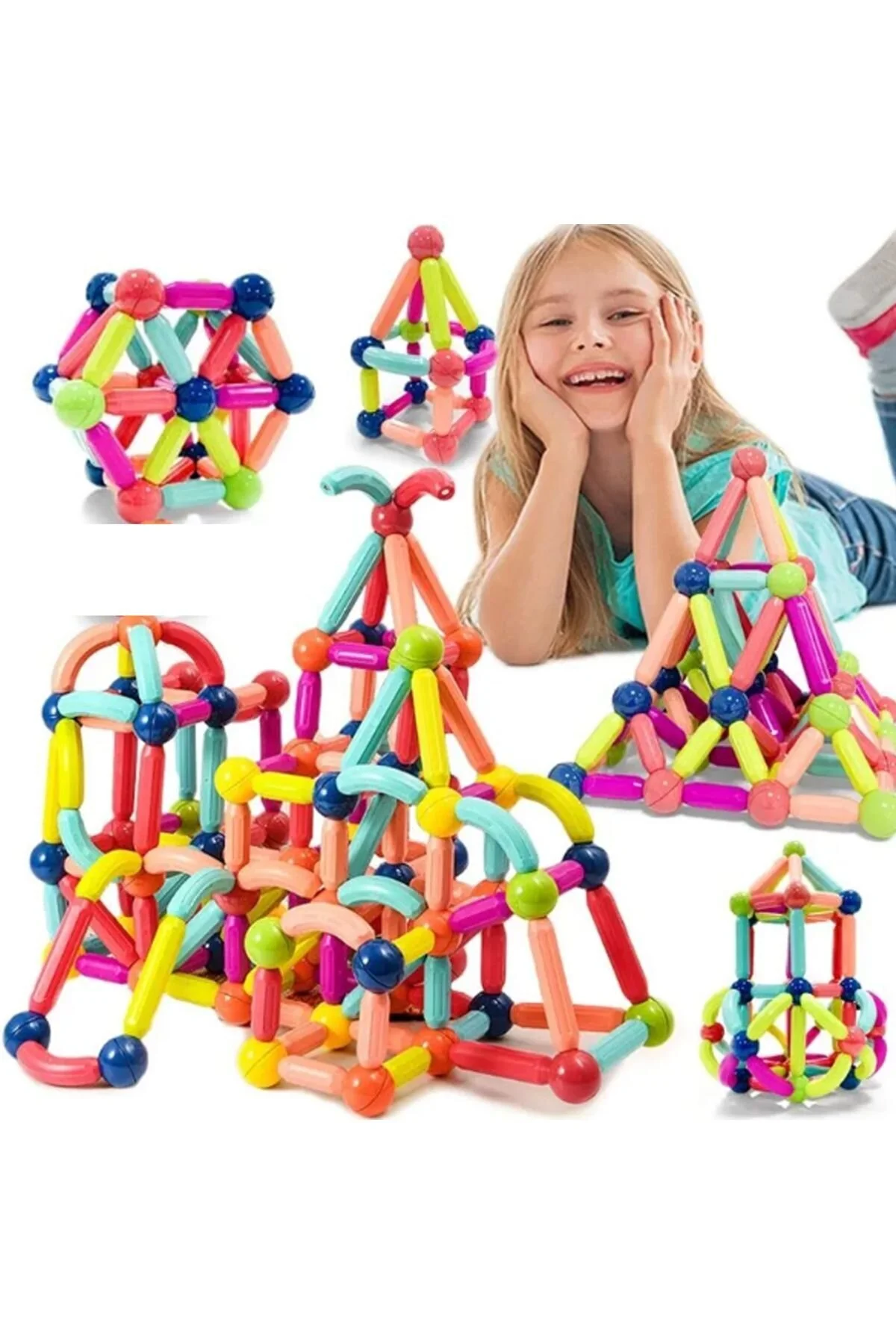 لگو و اسباب بازی های ساخت محور مجموعه پازل آموزشی MAGNETIC STICKS 25 LEGO PIECES FUN از ترکیه raintoys