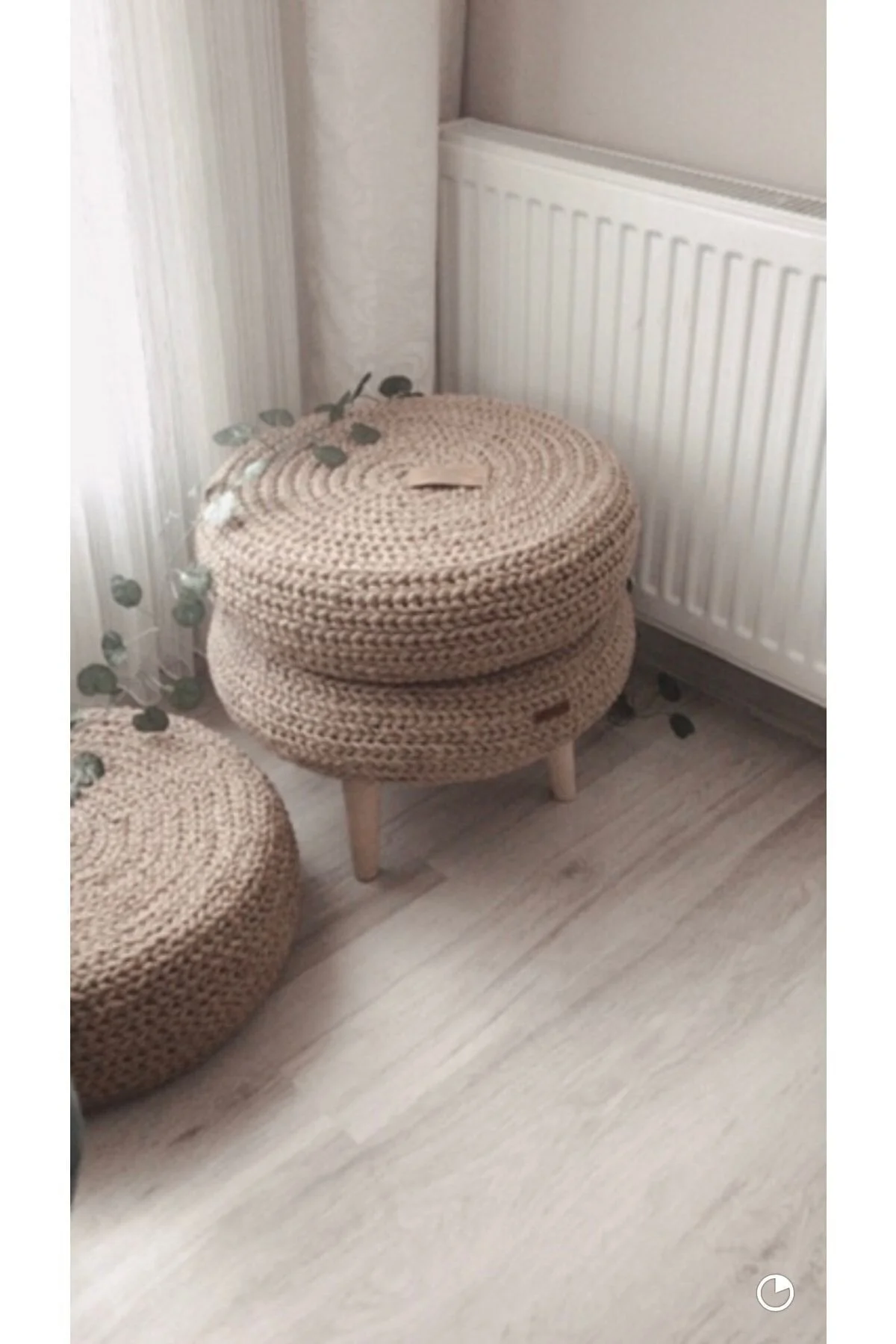پاف و نیمکت 42X12 بافندگی نی به تفصیل مجموعه میز قهوه مات 3 LU Hayal Home