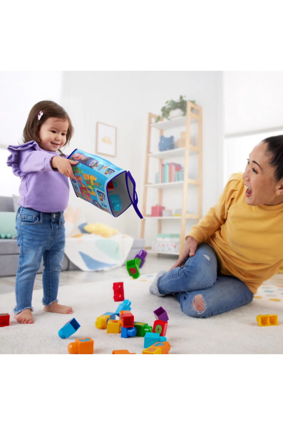 لگو و اسباب بازی های ساخت محور BLOKS ALPHABET BLOCK BAG کیسه ذخیره سازی قابل استفاده مجدد برای کودکان HRR60 از ترکیه Mega