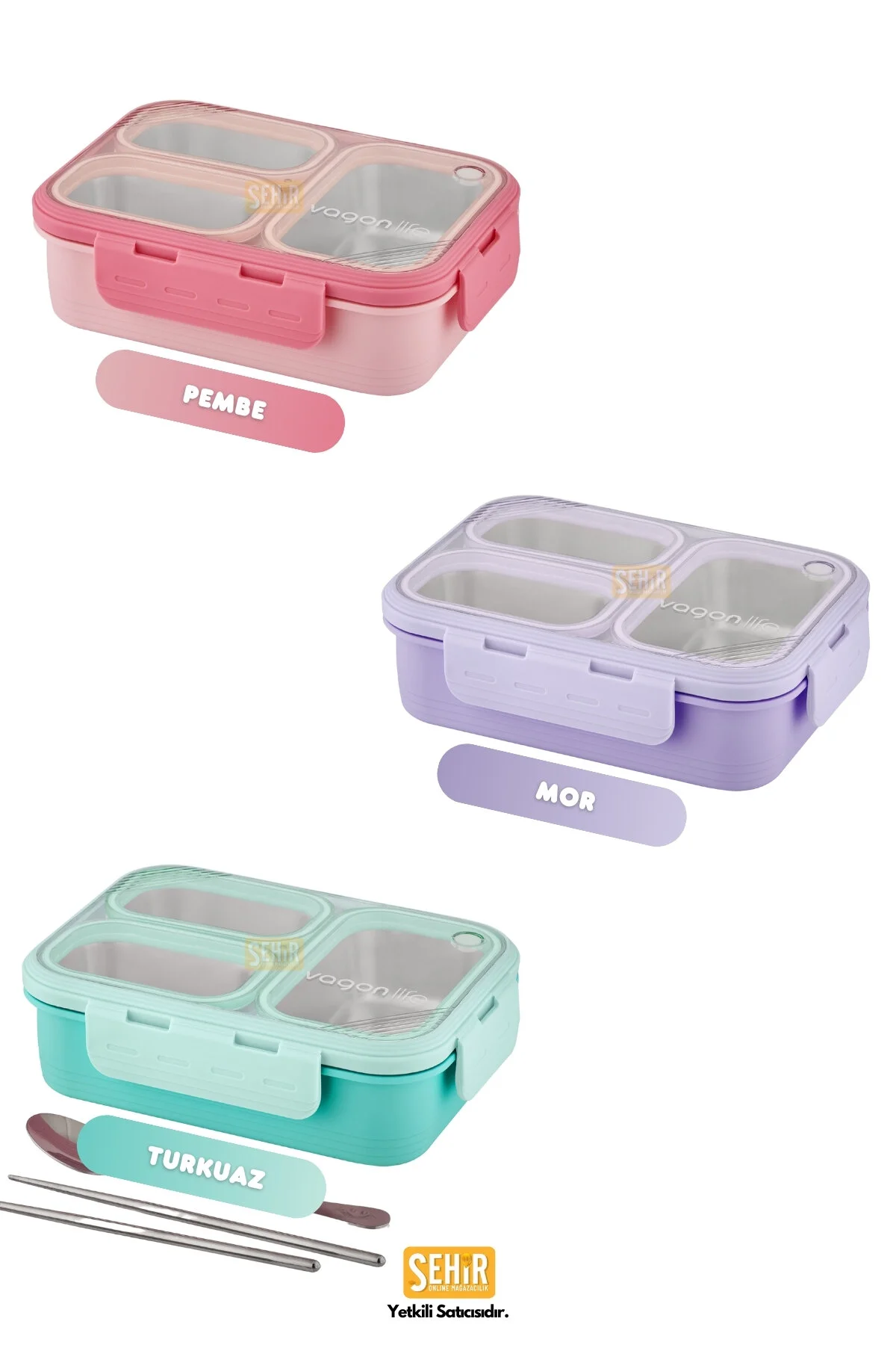 ست ظروف کمپینگ بنفش Bento 620ml Lunchbox مجموعه جدید مجرد Forea Vagonlife