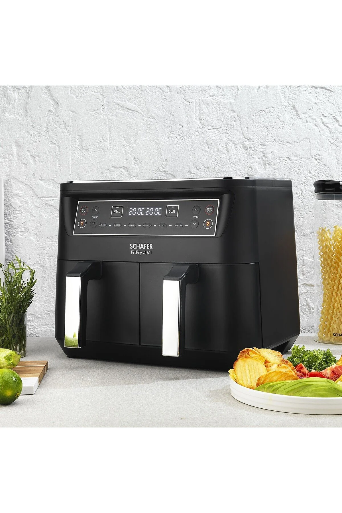 سرخ کن AIRFRYER دیجیتال دوگانه هوای گرم Schafer