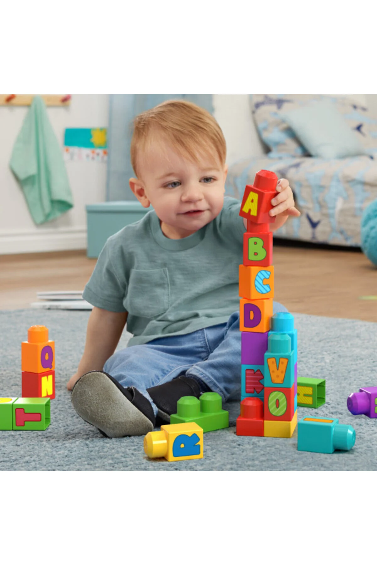 لگو و اسباب بازی های ساخت محور BLOKS ALPHABET BLOCK BAG کیسه ذخیره سازی قابل استفاده مجدد برای کودکان HRR60 از ترکیه Mega