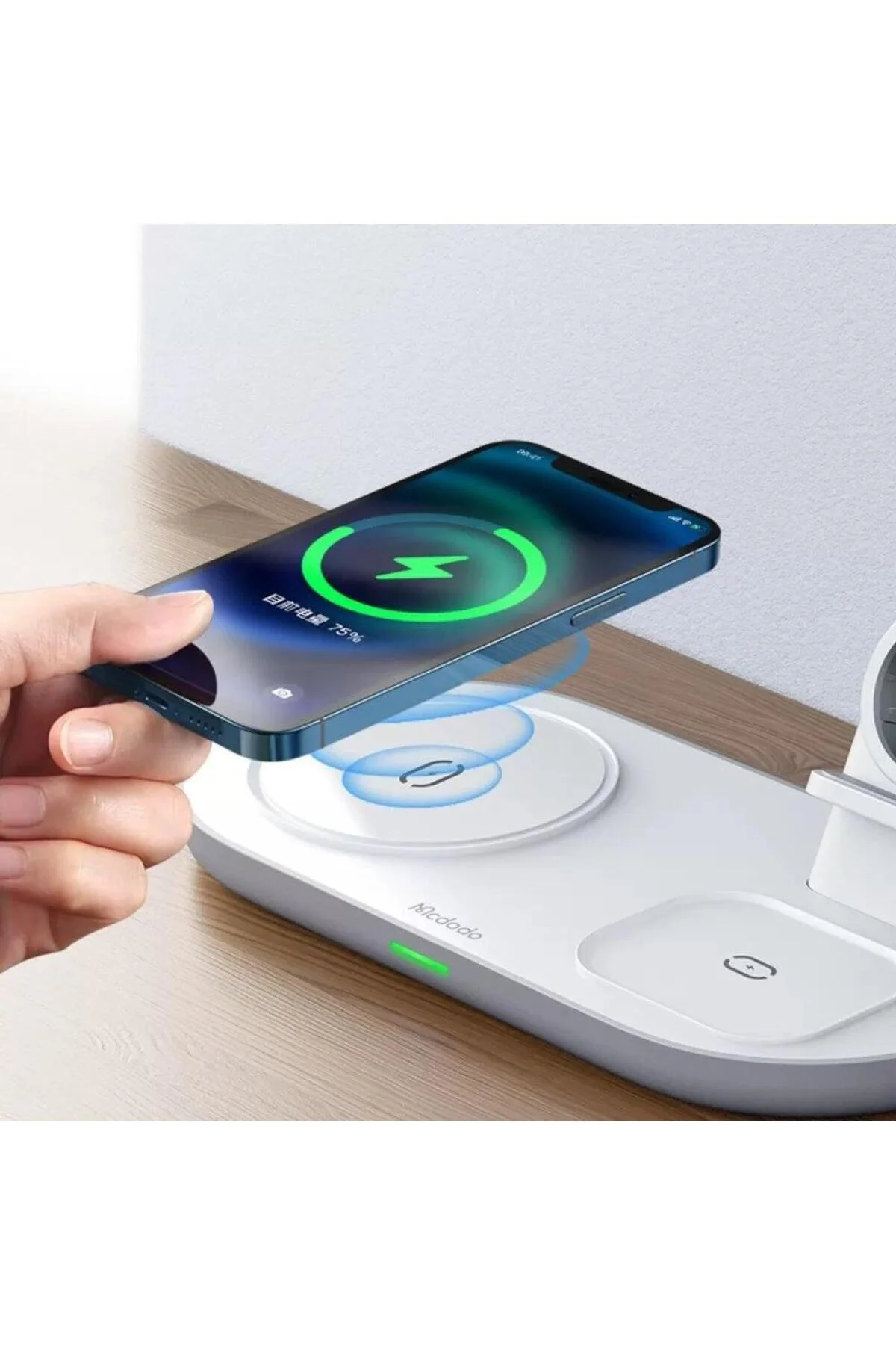 شارژر بی سیم CH 7062 3IN1 15W TYPE C چند هدست MAGSAFE TWS WATCH TELEFON DOCK CHARGING UNITE WHITE Mcdodo