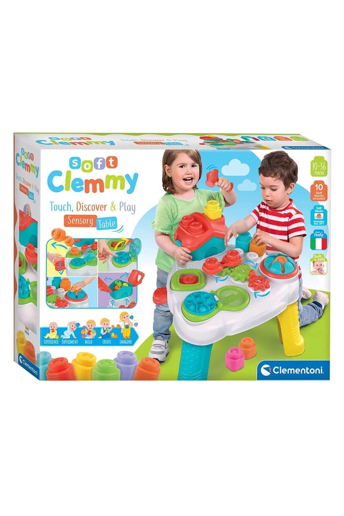 اسباب بازی های آموزشی Clementoni جدول فعالیت حسی Soft Clemmy Block 010106CLE17704 Genel Markalar