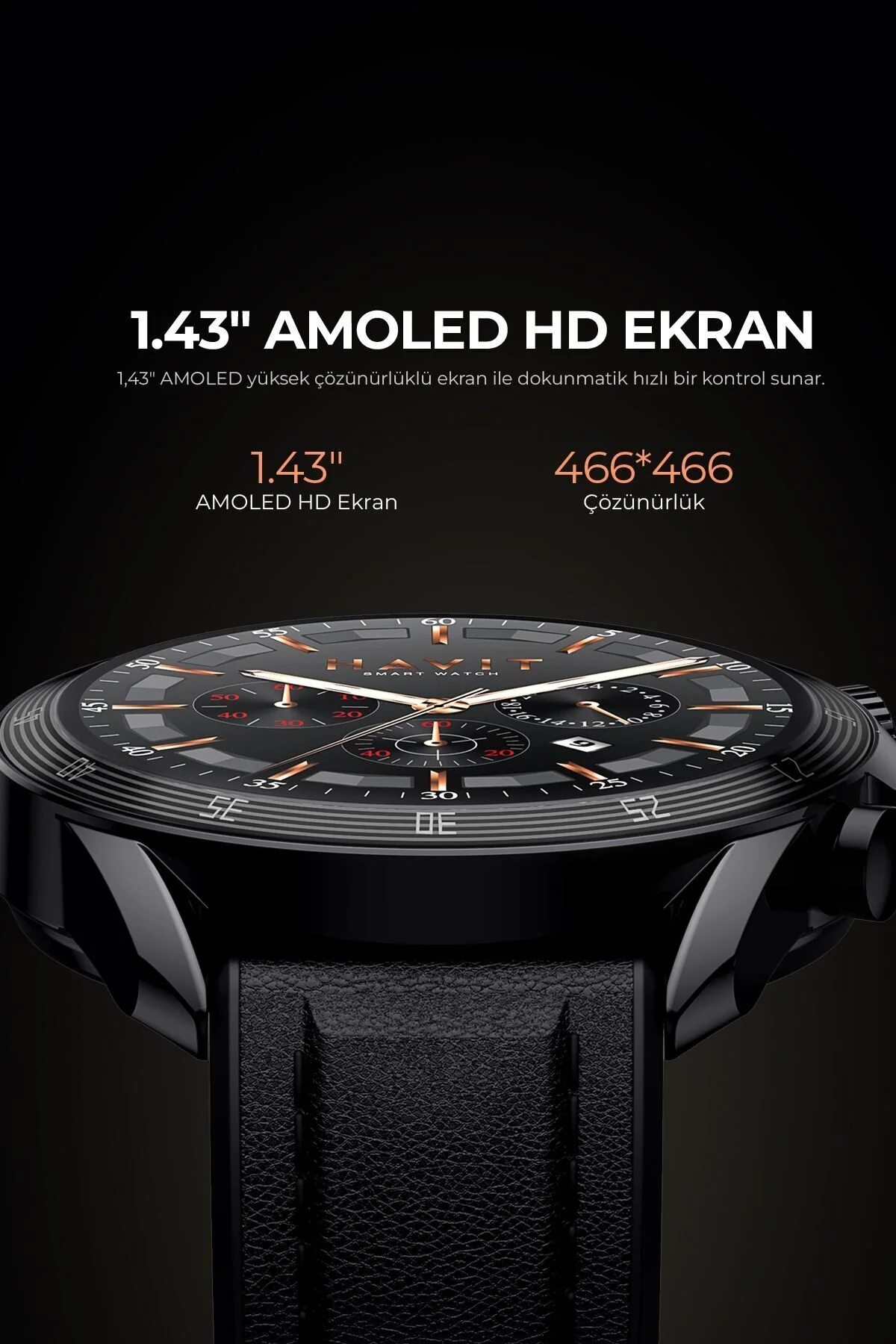ساعت هوشمند M9030 PRO 46MM AMOLED SCREEN SMART WATCH BROWN Havit