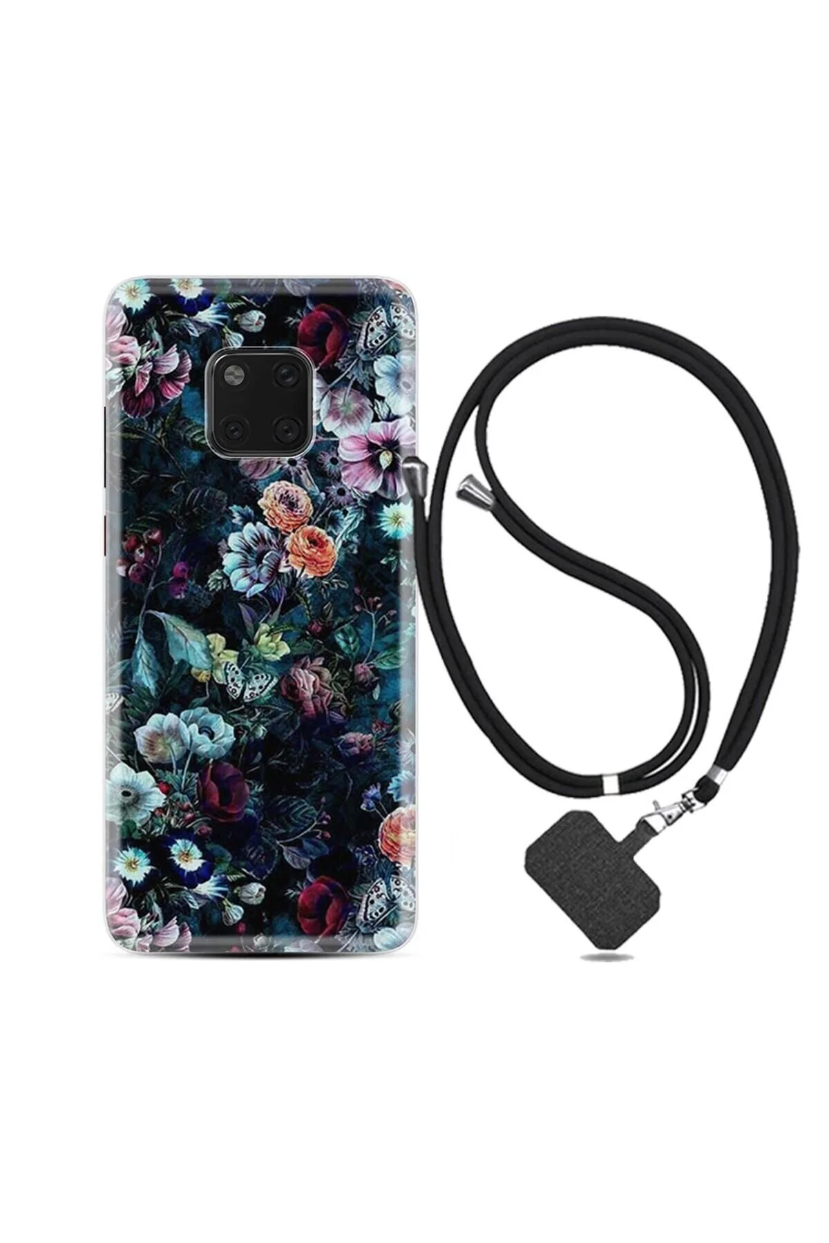 کاور و قاب بند گردن سیلیکونی طرح دار HUAWEI MATE 20 PRO FLOWERS Kılıfland