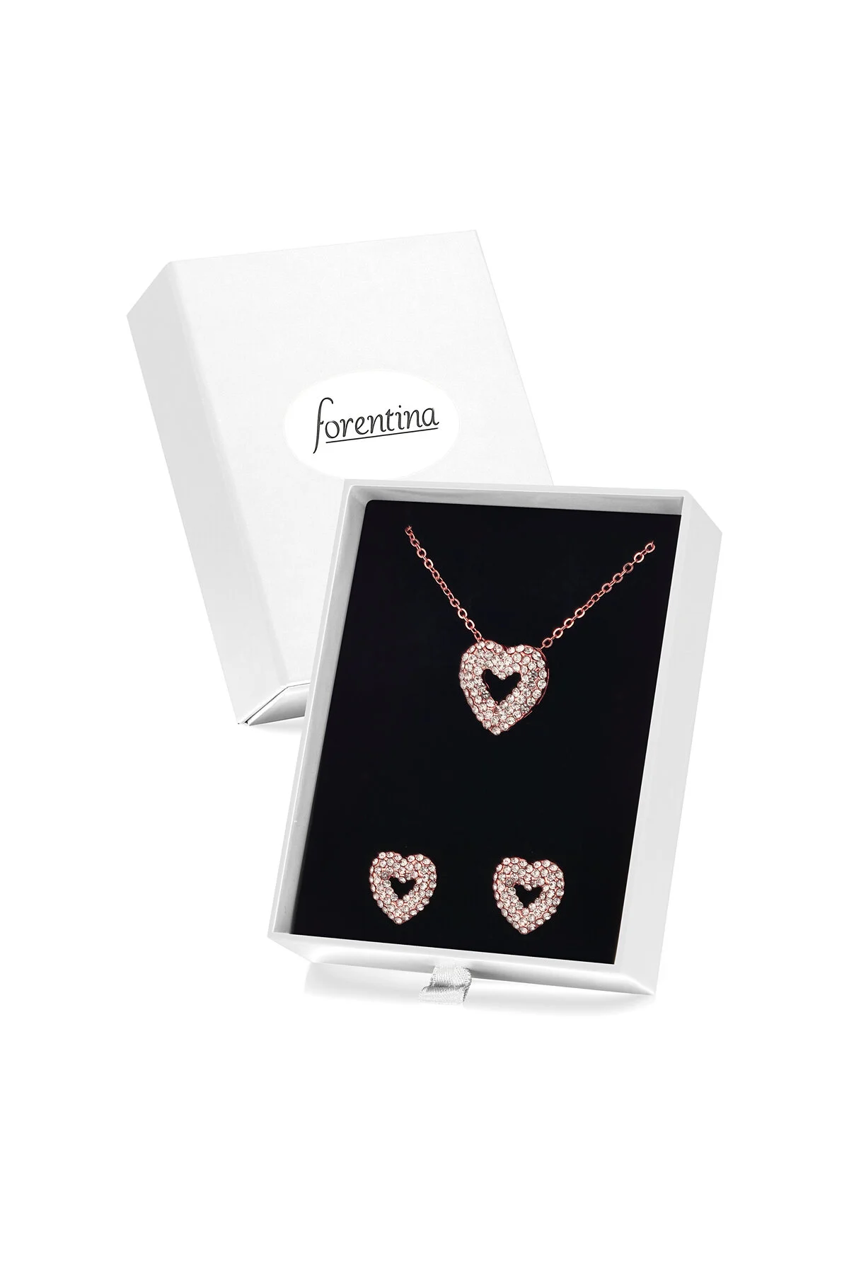 ست فشن زنانه گوشواره های گردنبند سرخ شده Forentina