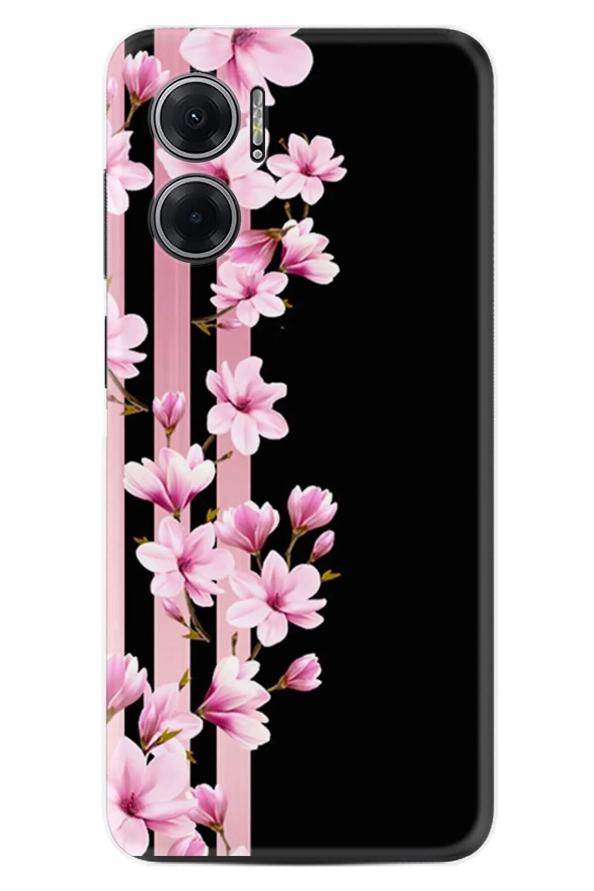 کاور و قاب XIAOMI REDMI NOTE 11E CASE ILLUSTRATED PATTERNED PRINTED SILICONE PINK FLOWERS 3 Kılıfland