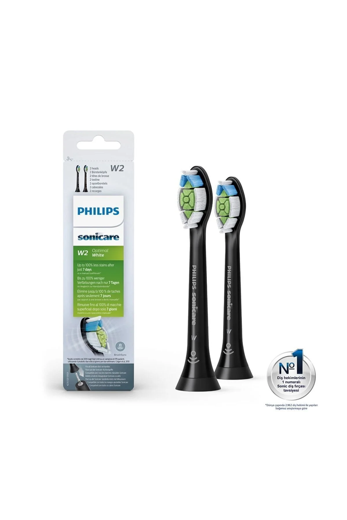 سری یدک مسواک سیاه Sonicare Hx6062 13 بهینه از سونیک سفیده به همراهی 2 قطعه  Philips
