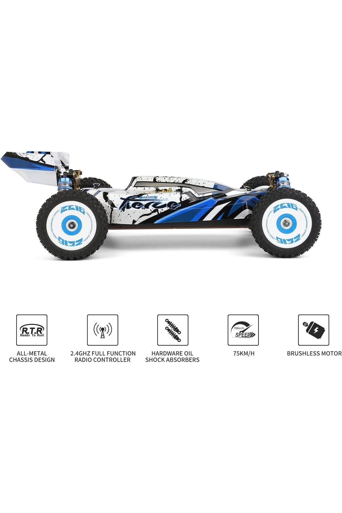 ماشین RC اتومبیل خارج از جاده با سرعت بالا پالت 1 12 هرتز 75 کیلومتر در ساعت 4WD RTR METAL toystower