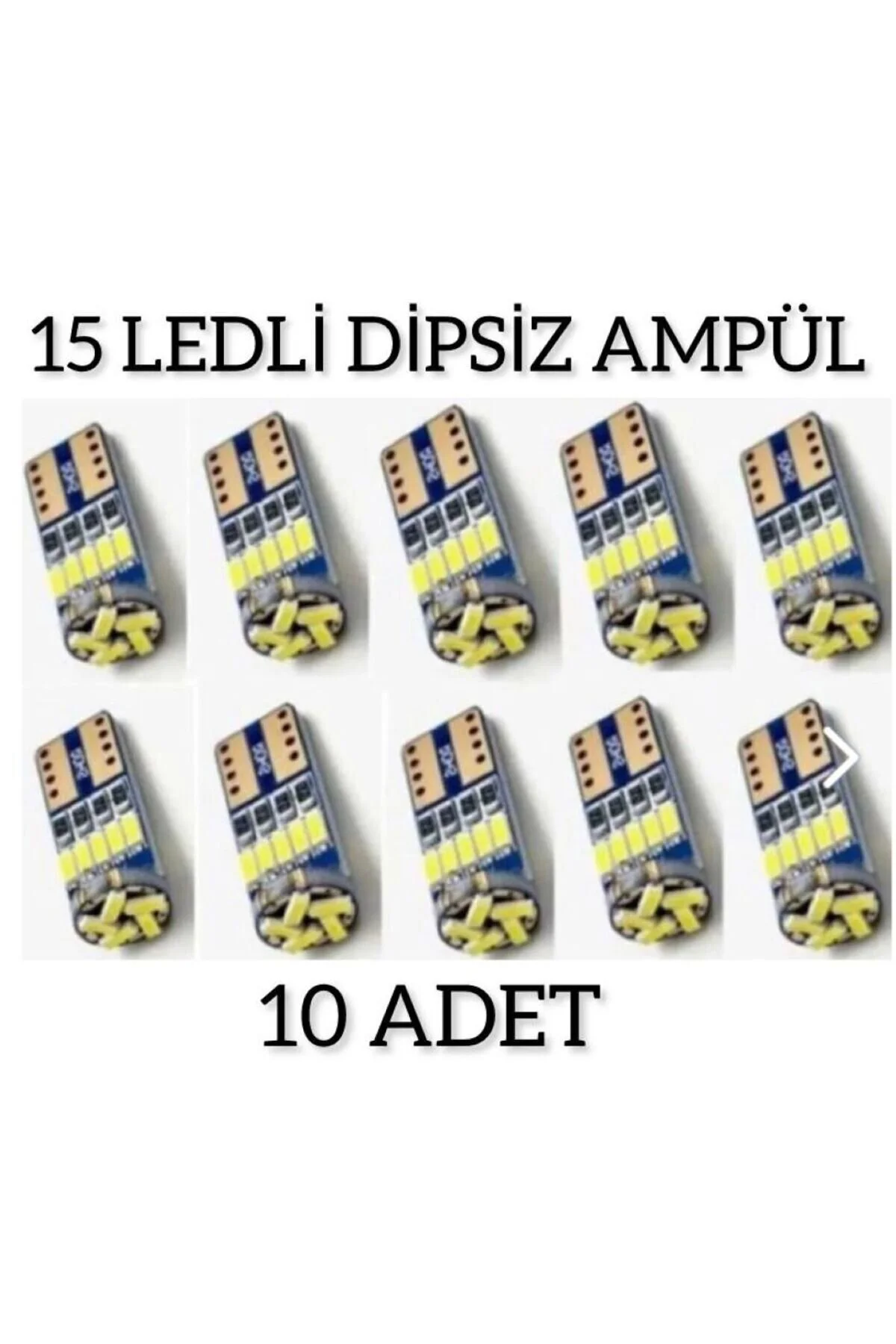 لامپ خودرو YLC T10 LED 15 W5W METAL ULTRA POWER PARK WHITE سقفی صفحه 10 قطعه Fatih
