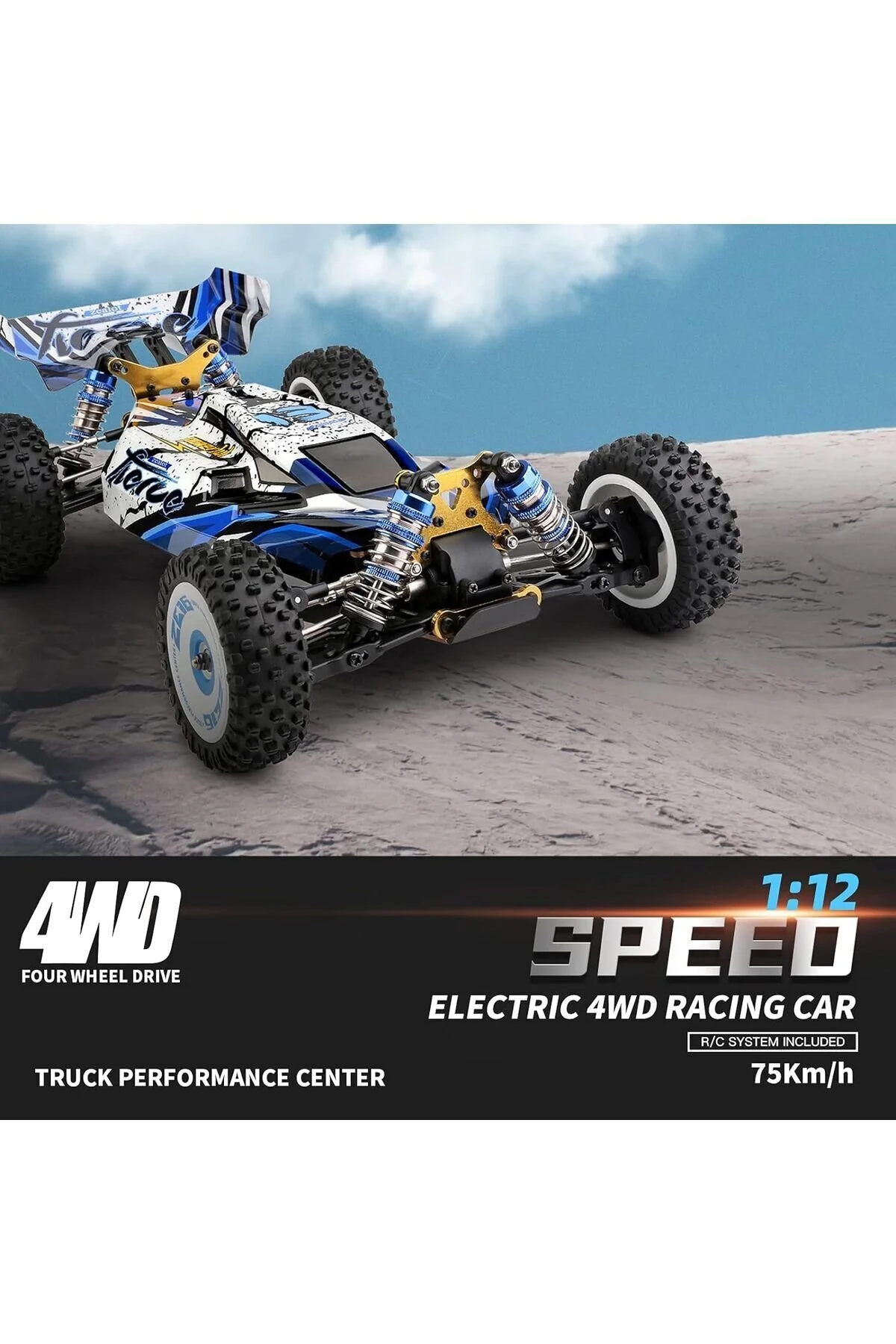 ماشین RC اتومبیل خارج از جاده با سرعت بالا پالت 1 12 هرتز 75 کیلومتر در ساعت 4WD RTR METAL toystower