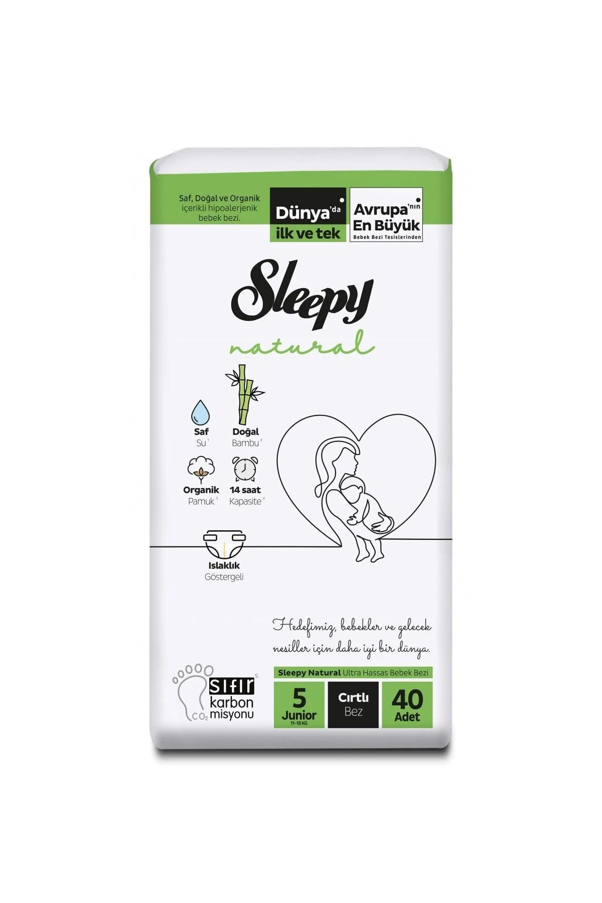 پوشک بچه جامبو 2 لیتری طبیعی جونیور سایز 5 40 عددی 11 18 کیلوگرم اورجینال Sleepy