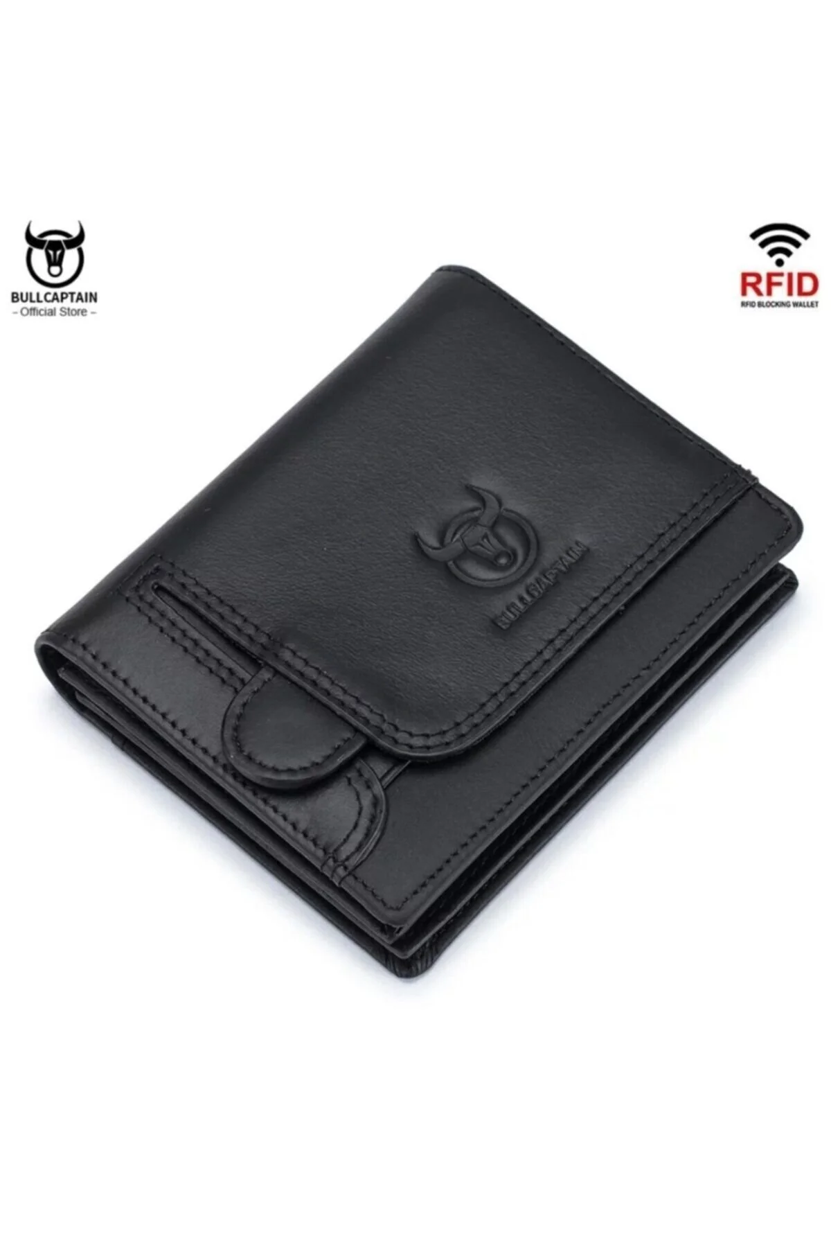 کیف پول مردانه مشکی چرم طبیعی BULLCAPTAIN
