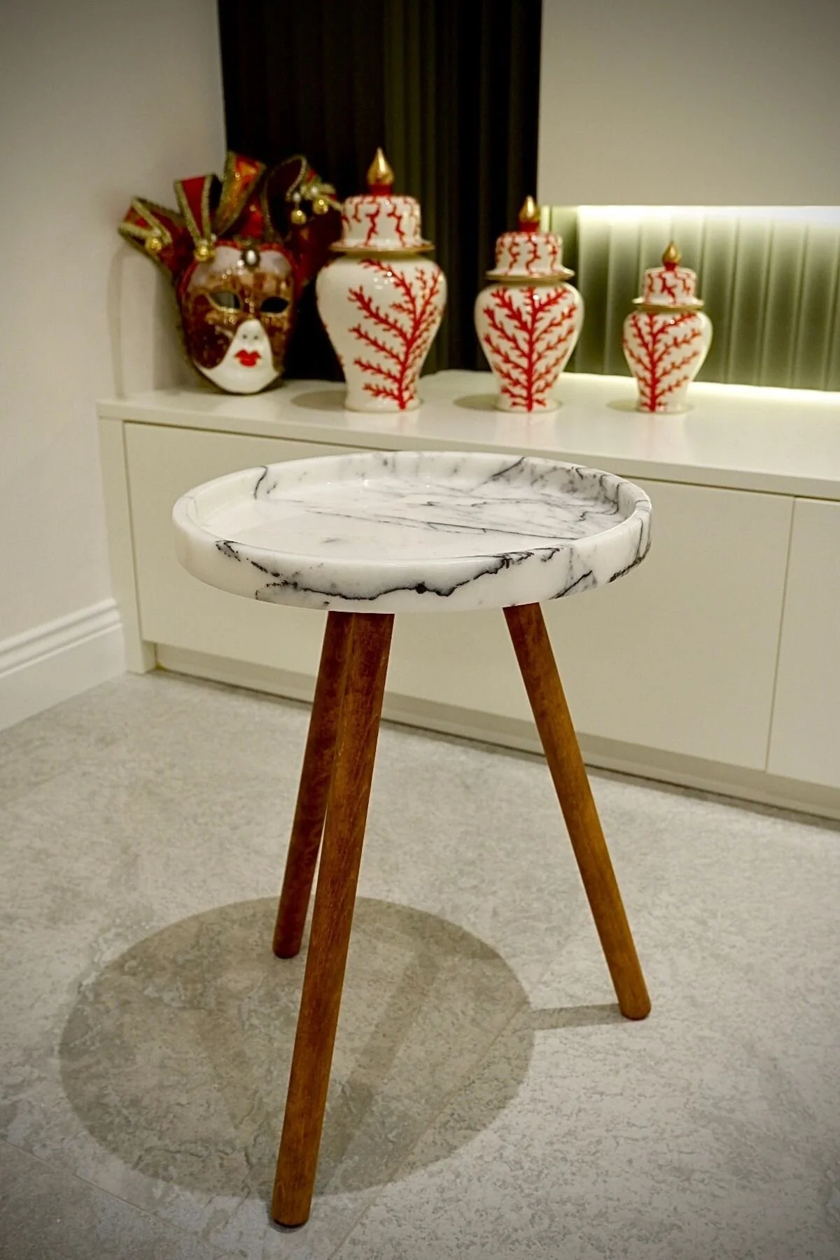 میز بغل مبلی قهوه چای MARBLE 100 ٪ سنگ مرمر اصلی Voodo Concept