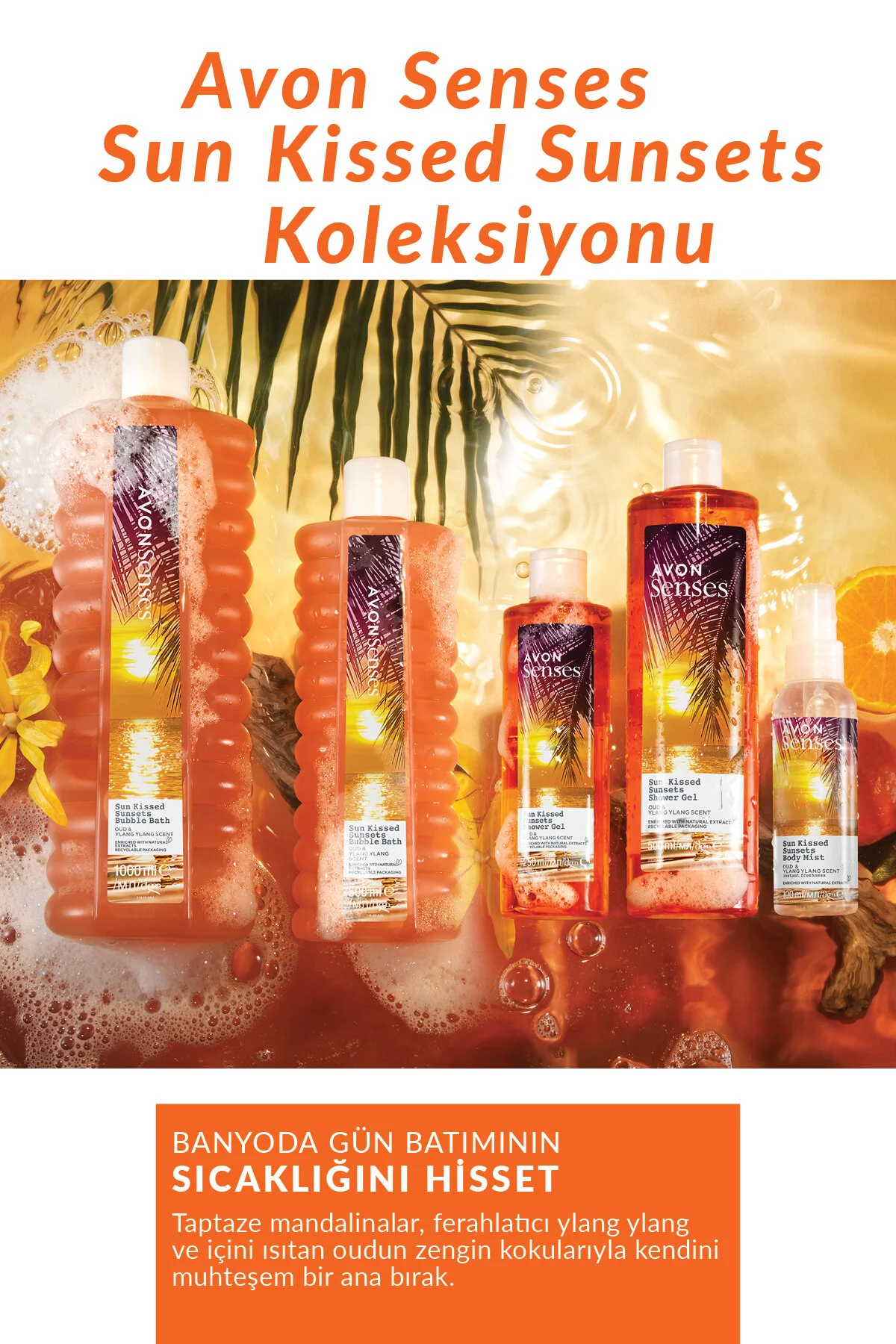 کف حمام Senses Sun Kissed Sunsets با حجم 500 میلی لیتر آون Avon