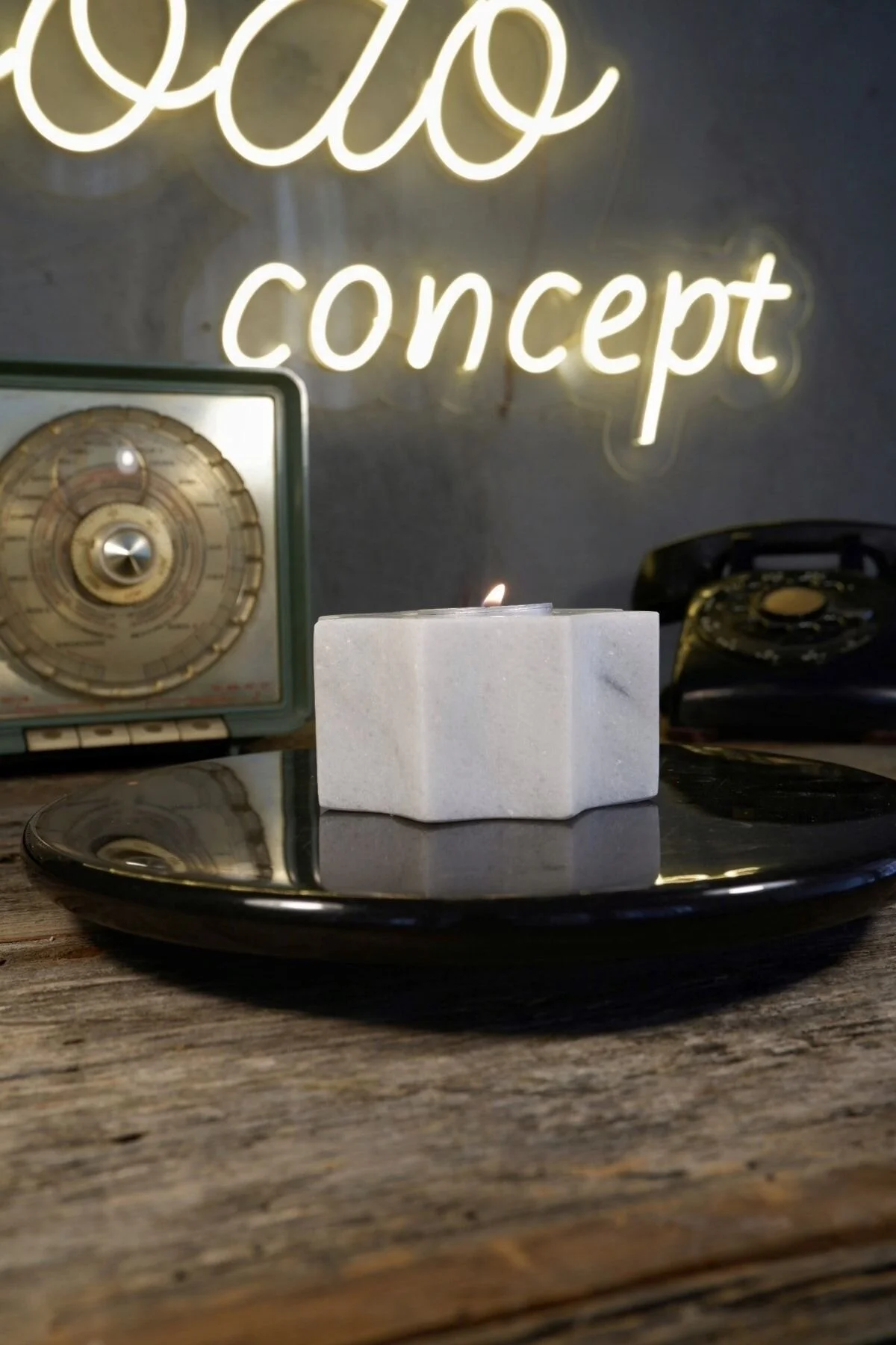 شمعدان و جاشمعی نگهدارنده شمع سنگ مرمر ستاره Voodo Concept