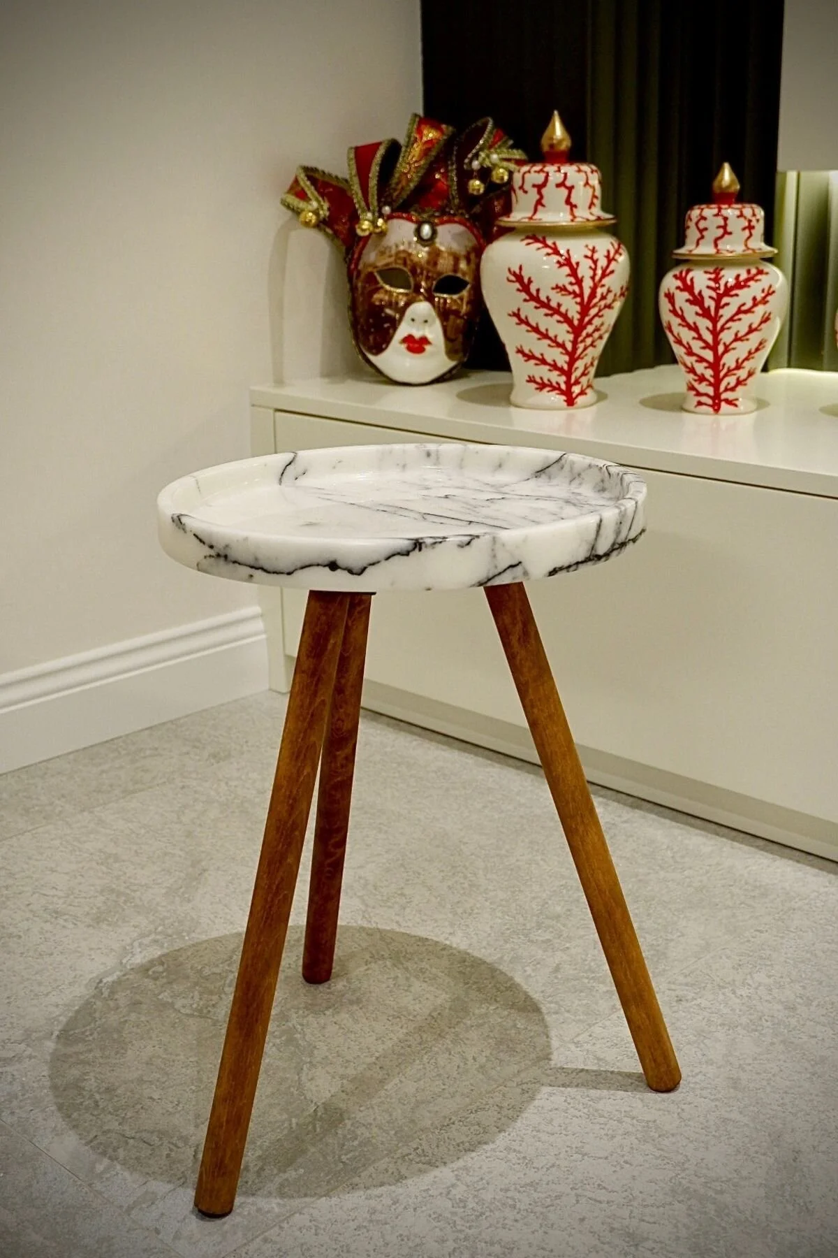 میز بغل مبلی قهوه چای MARBLE 100 ٪ سنگ مرمر اصلی Voodo Concept