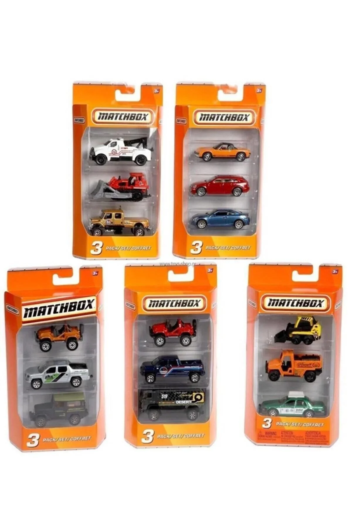 Matchbox ست ماشین 3 تکه (مخلوط مدل 1 تکه)
