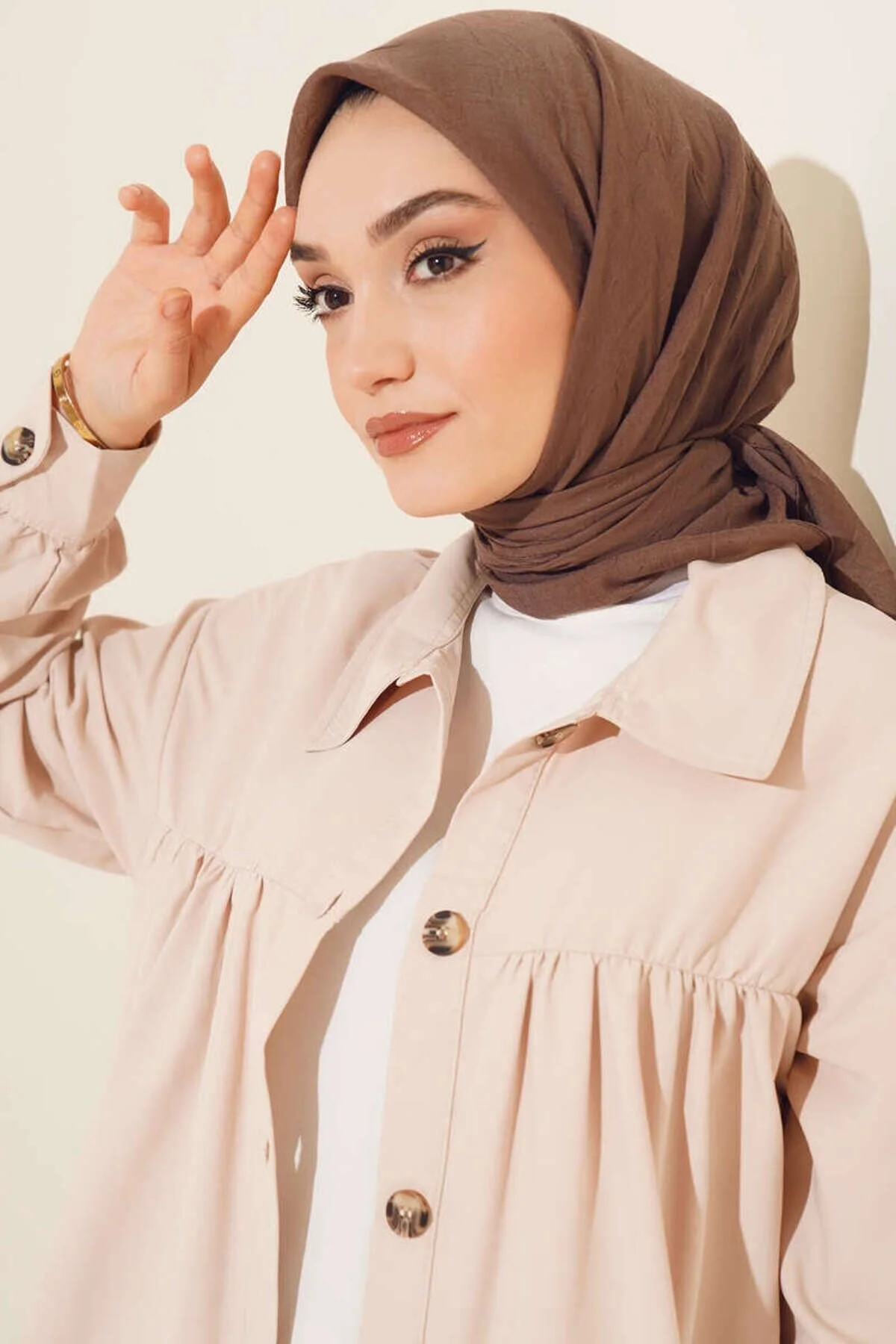 شال روسری قهوه ای بامبو کراس ممتاز m moon scarf