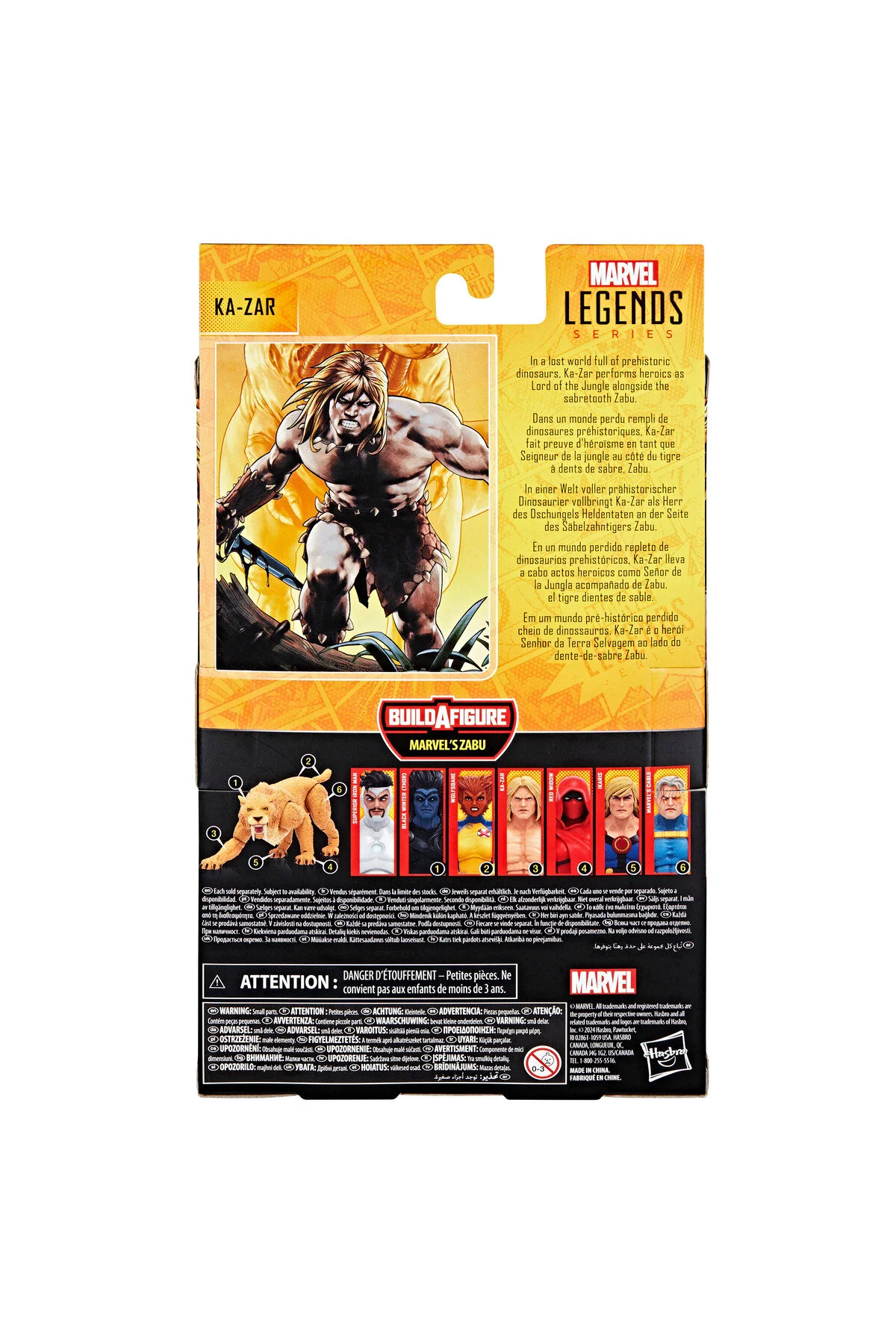 فیگور MARVEL LEGENDS KA ZAR کمیک شکل اکشن MARVEL'S ZABU BAF Hasbro